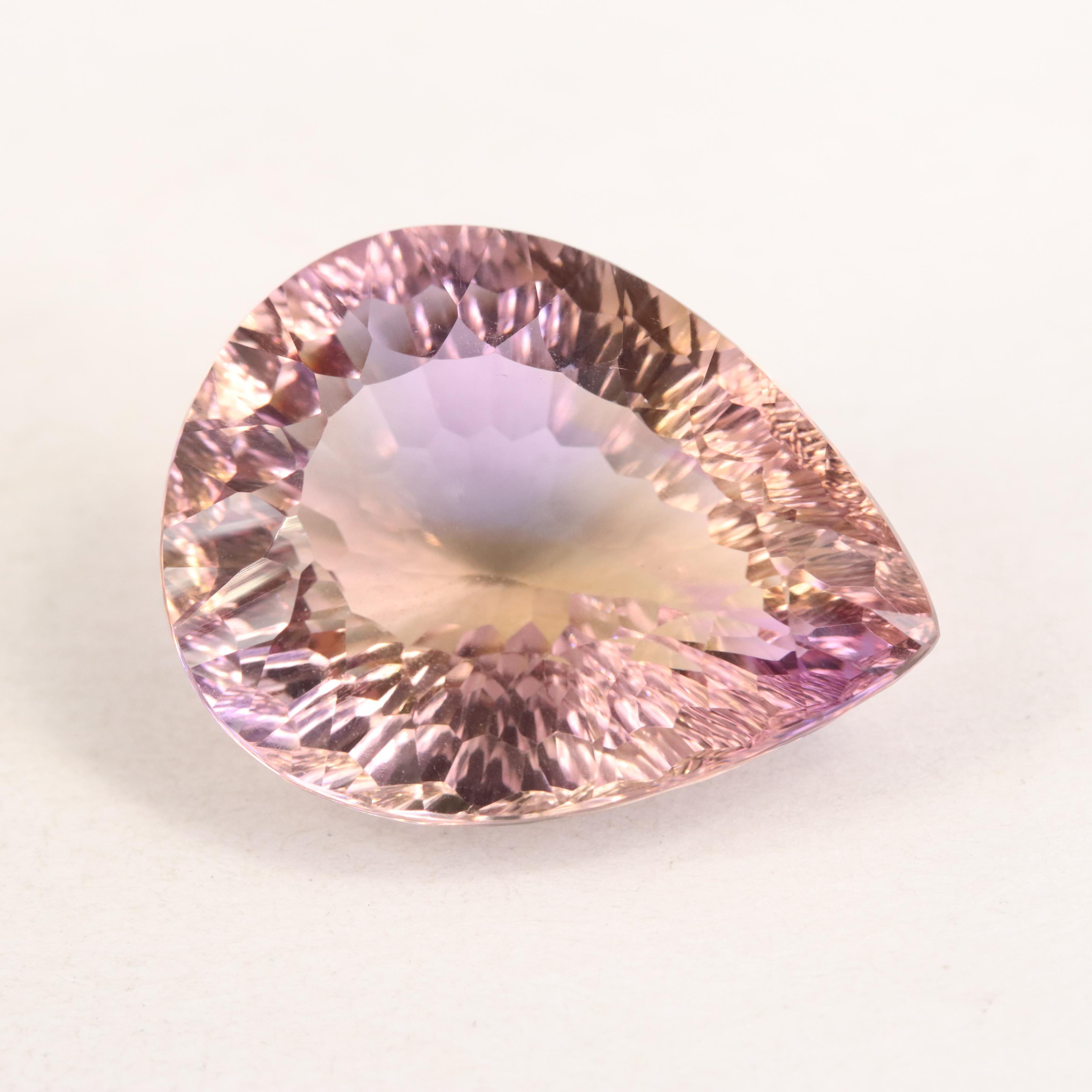 Loose 27.52 CT Pear Fantasy Faceted Ametrine