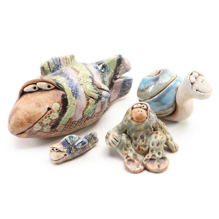 Wild Earth Stoneware Animal Figurines, 1993