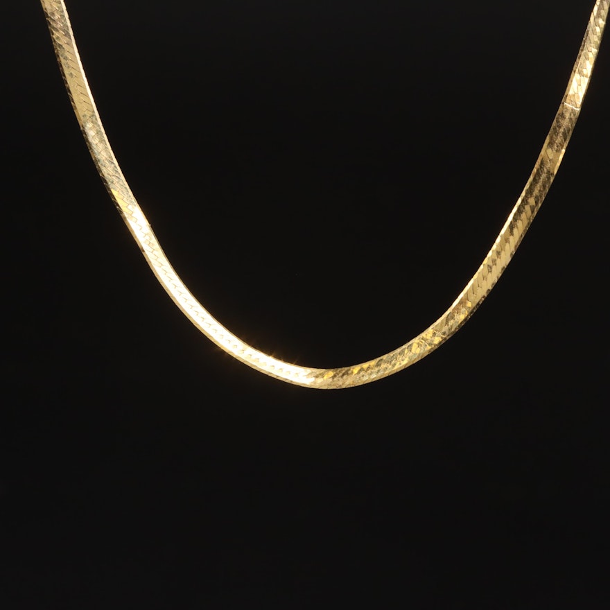 14K Herringbone Chain Necklace