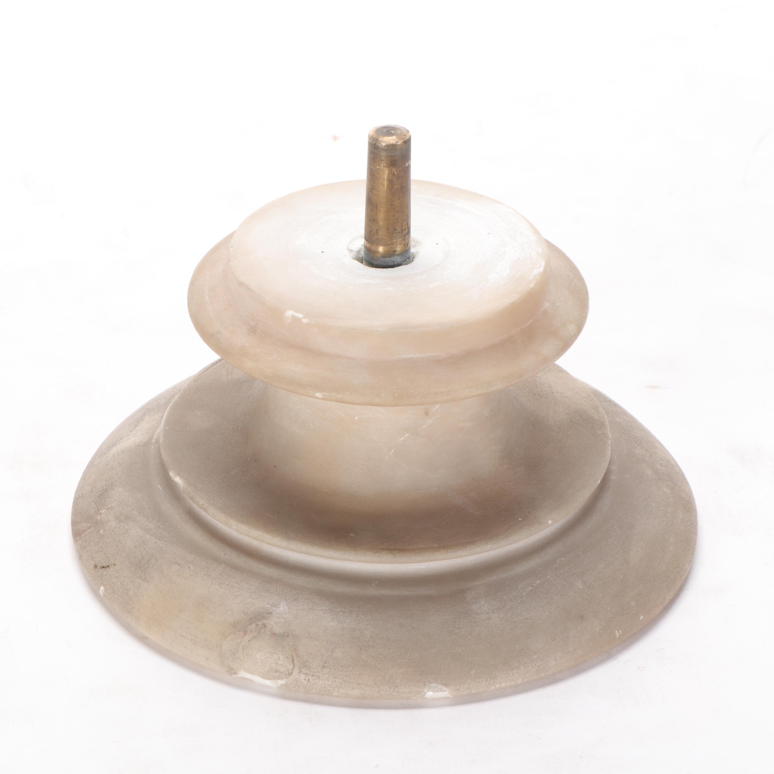 Studio of Fernandino Vichi Alabaster Double-Bust of Mother and Child, 1900