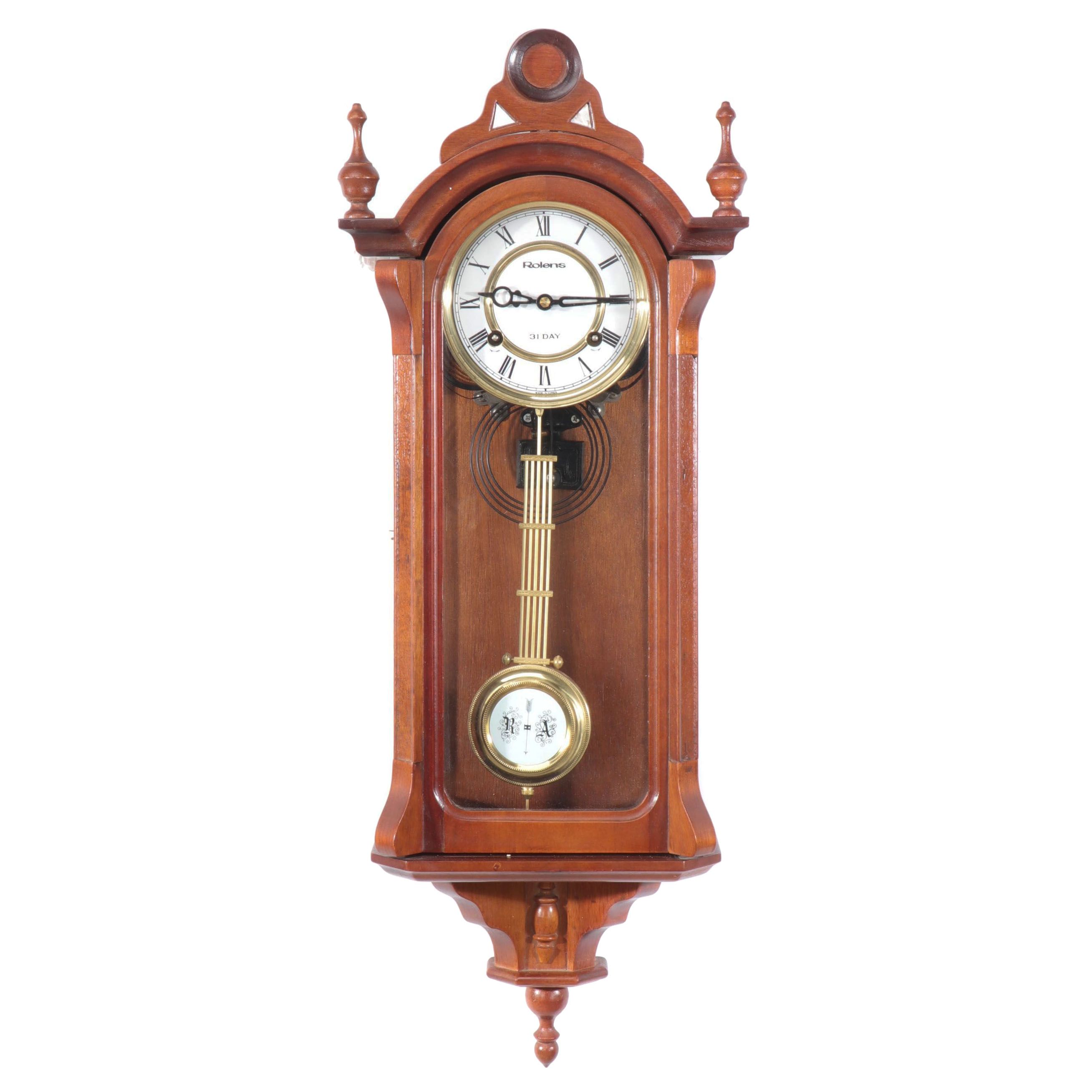 Rolens 31-Day Regulator Wood Wall Clock