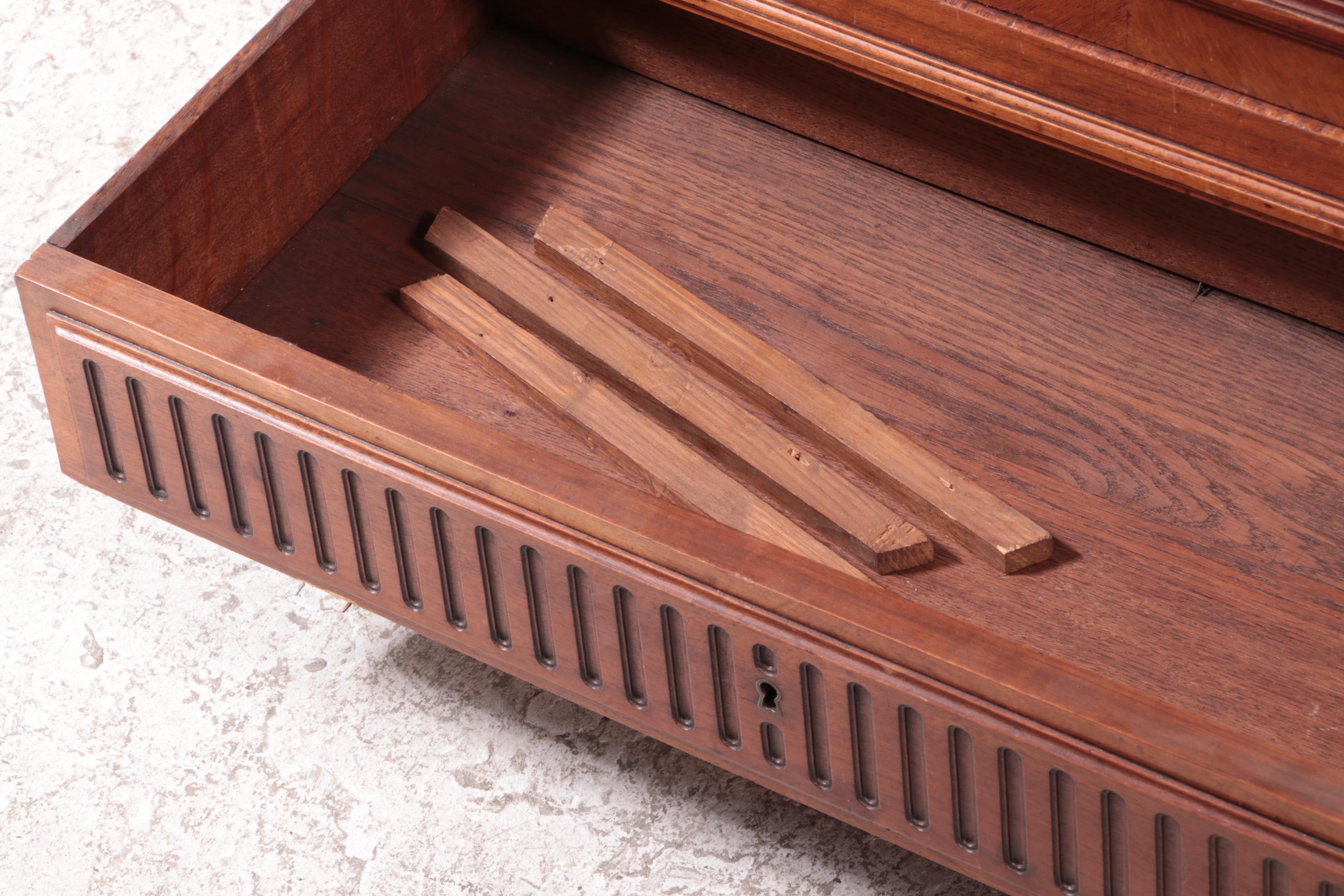 French Louis XVI Style Walnut Display Cabinet, Late 19th/Early 20th Century