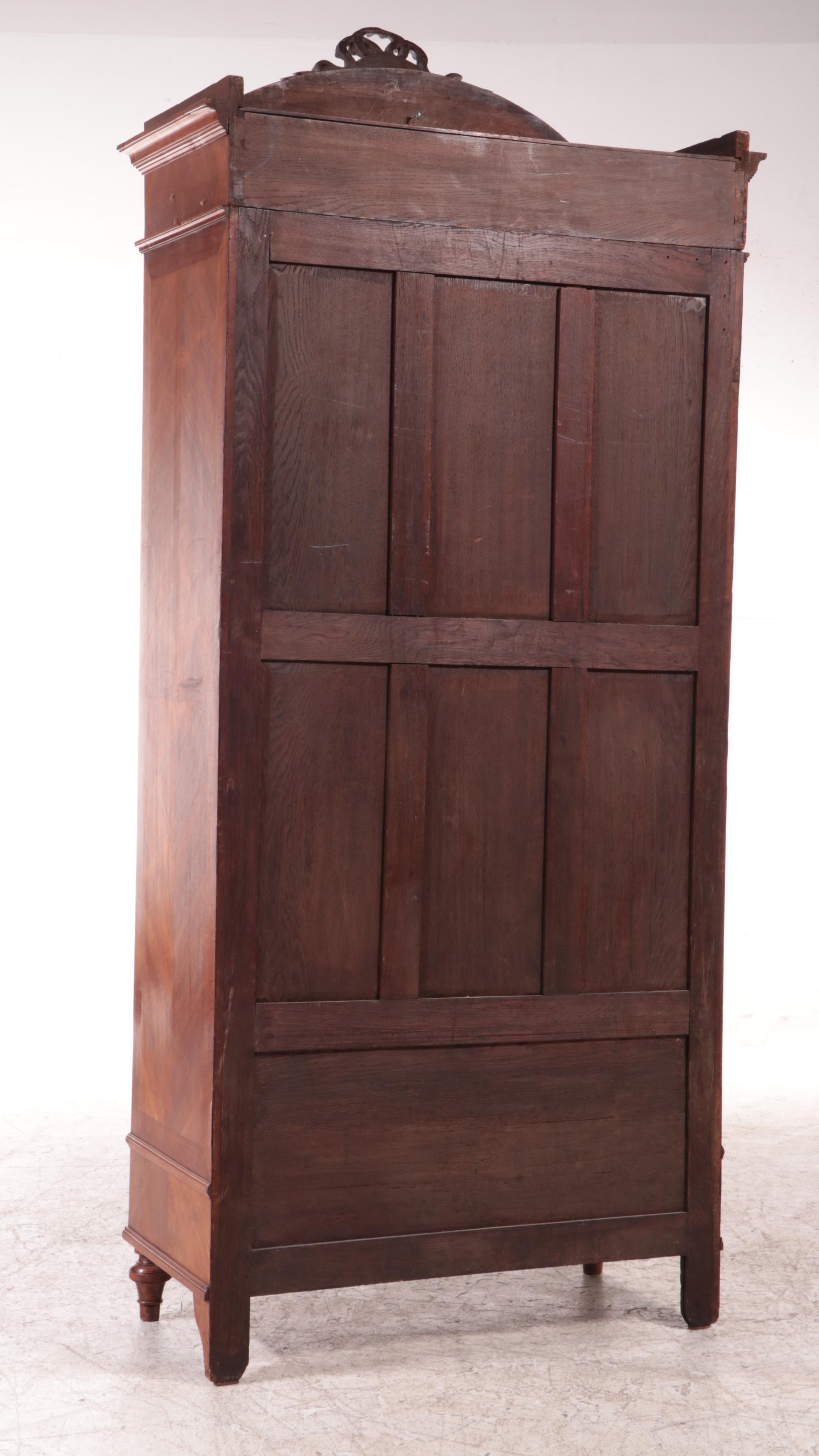 French Louis XVI Style Walnut Display Cabinet, Late 19th/Early 20th Century