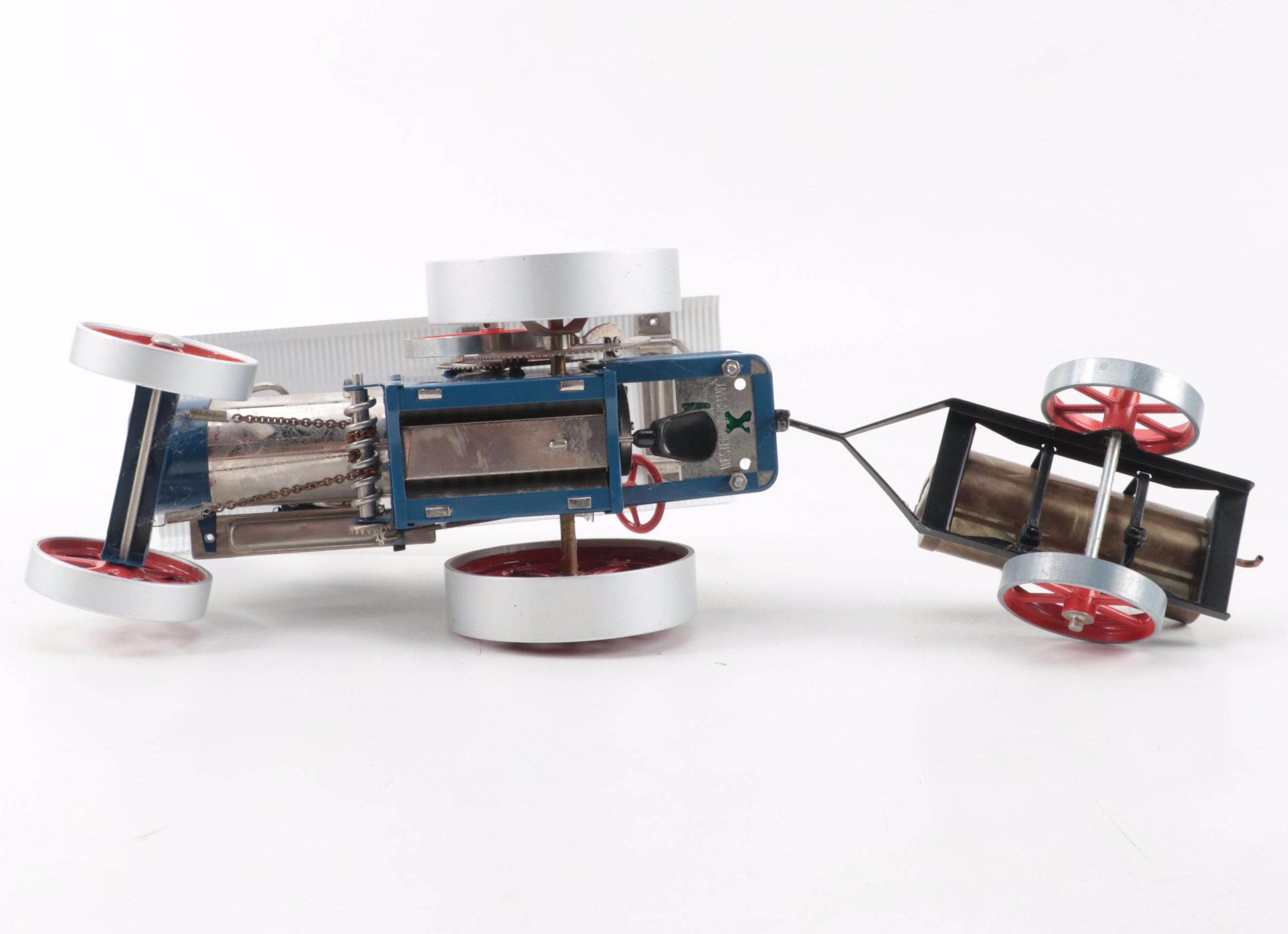 Wilesco and Mamod Metal Toy Steam Traction Engine and Wagon