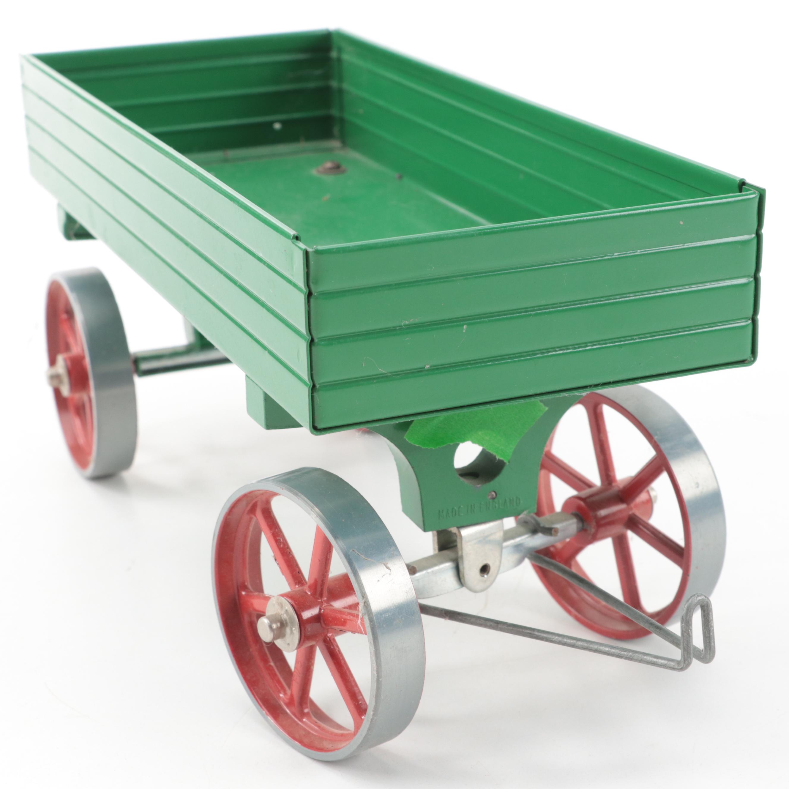 Wilesco and Mamod Metal Toy Steam Traction Engine and Wagon