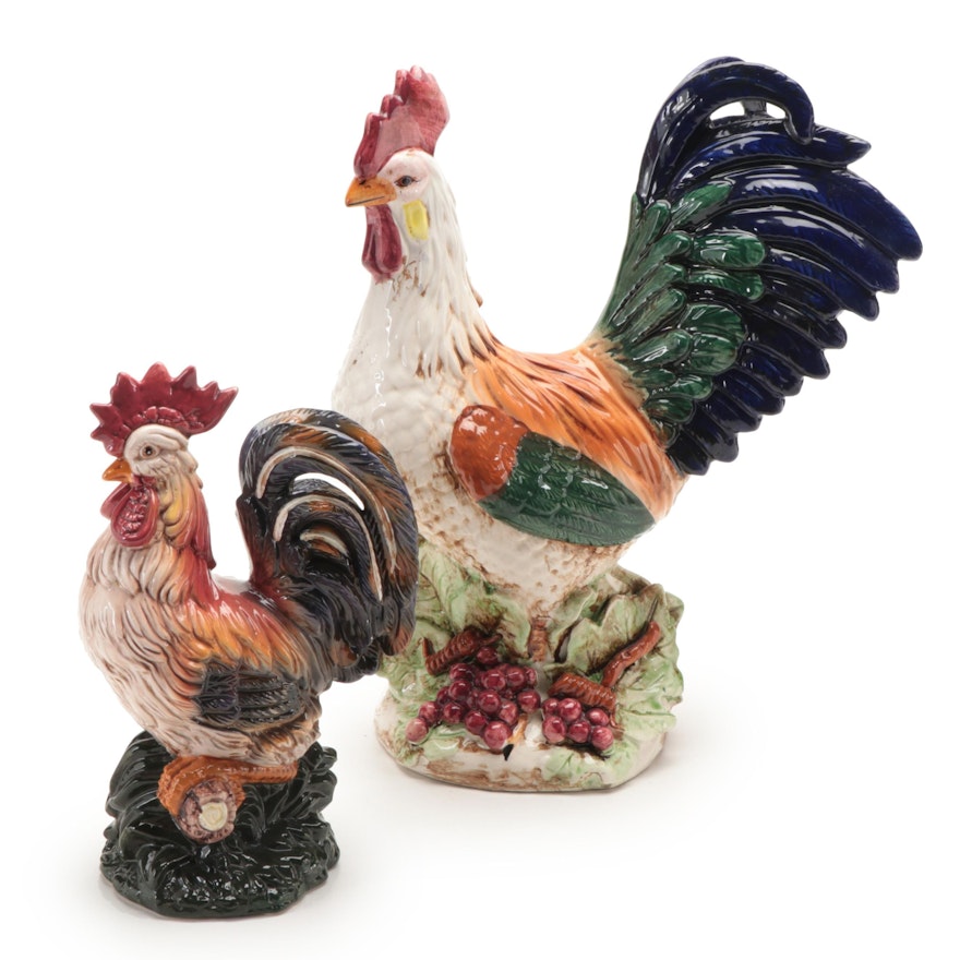 Glazed Ceramic Rooster Centerpieces