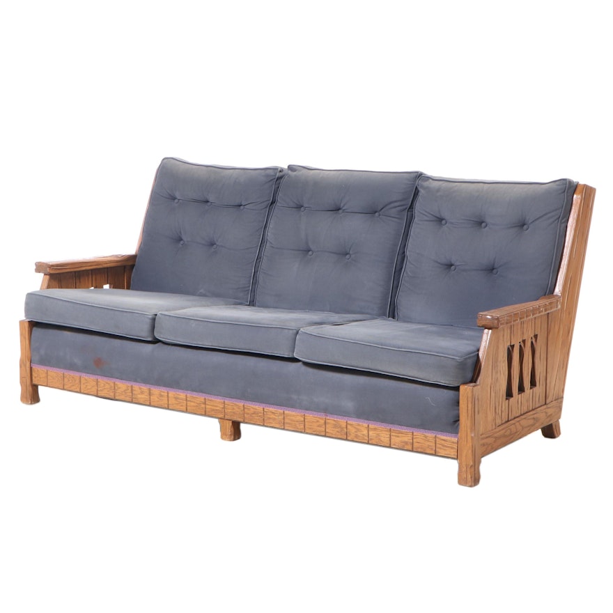 Arts and Crafts Style Oak Sofa