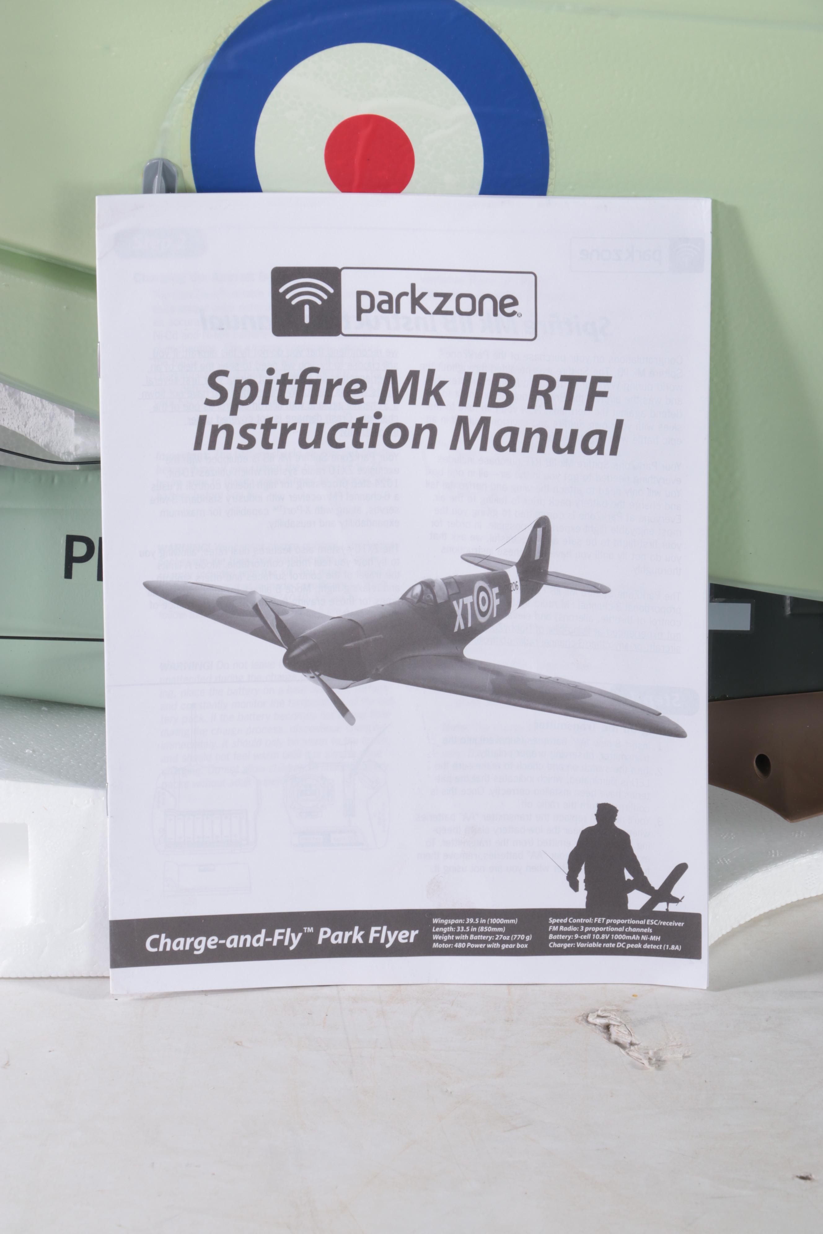 Parkzone Supermarine Spitfire Mk IIB Remote-Control Model WWII Airplane Kit