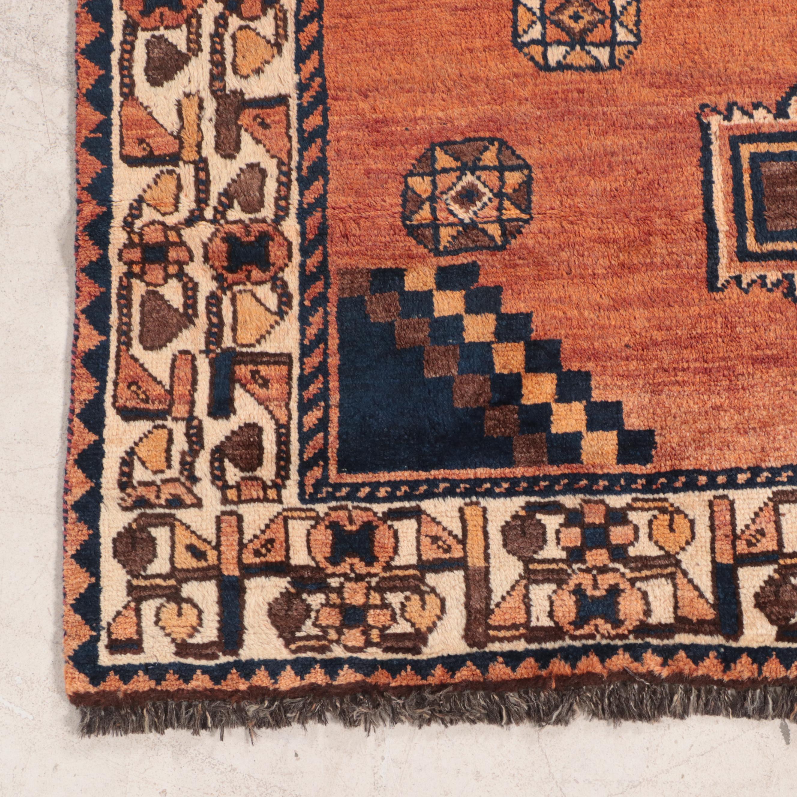 4'11 x 9'2 Hand-Knotted Persian Kurdish Area Rug