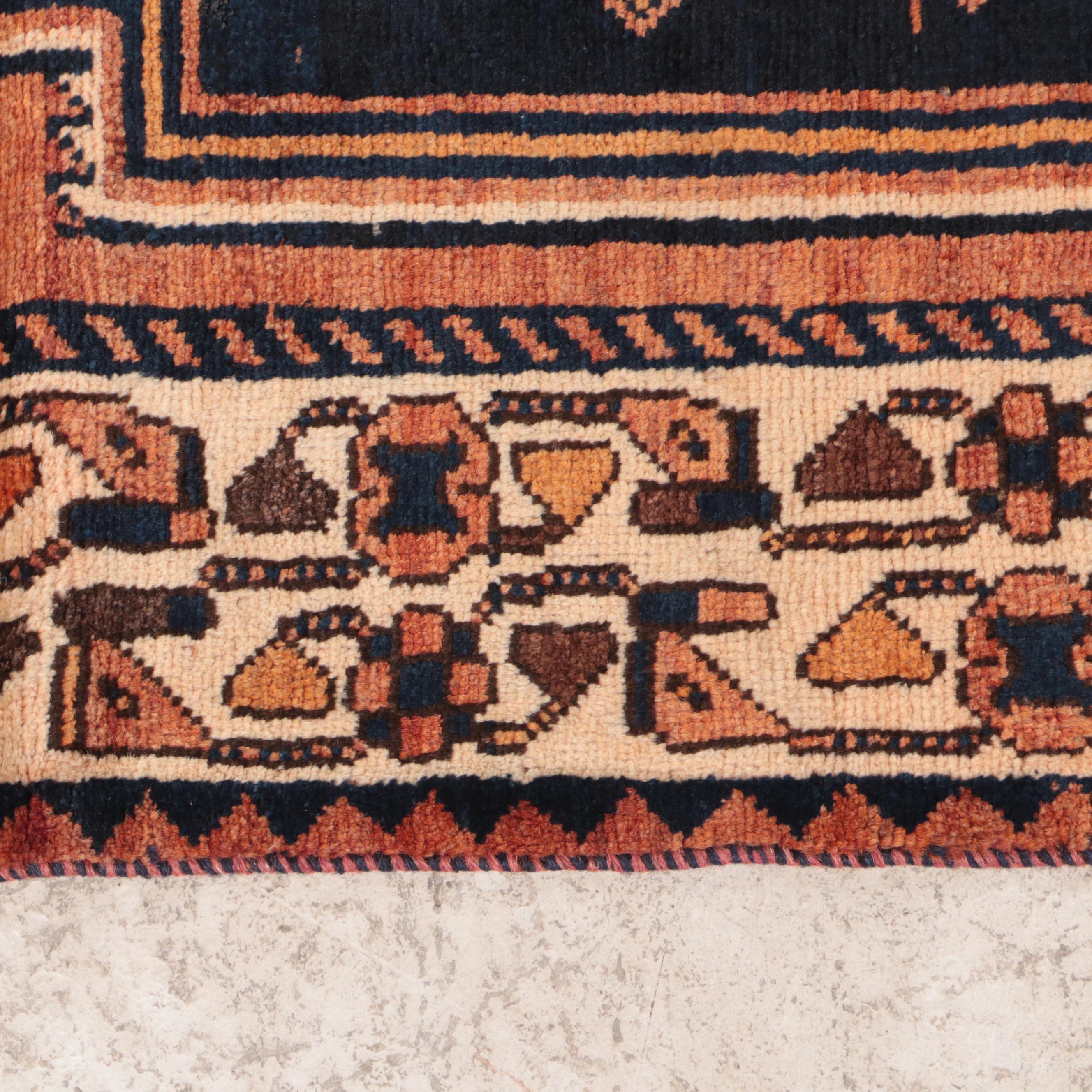 4'11 x 9'2 Hand-Knotted Persian Kurdish Area Rug