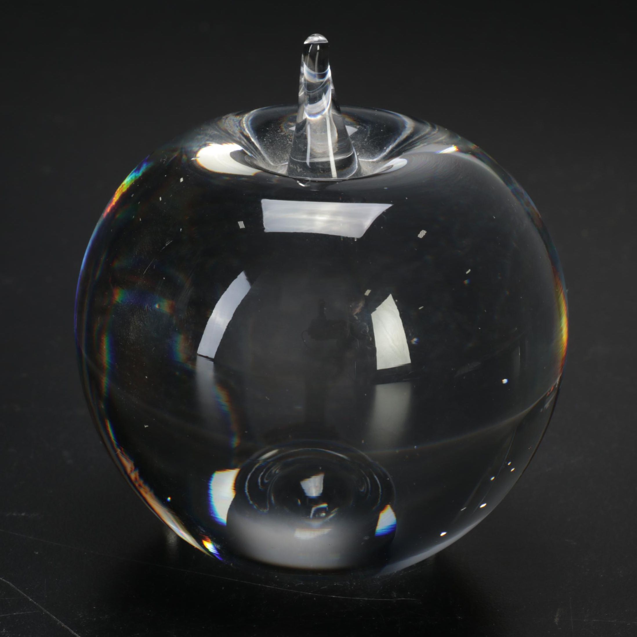 Tiffany & Co. Crystal Apple Paperweight
