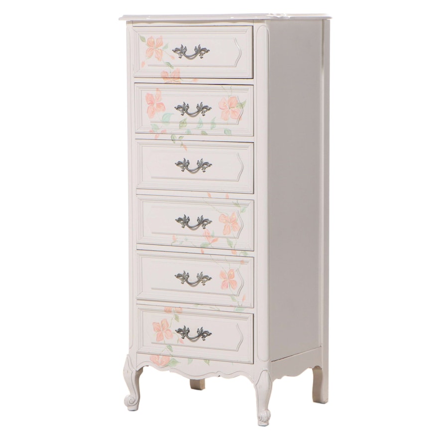 French Provincial Style Paint-Decorated Lingerie Chest