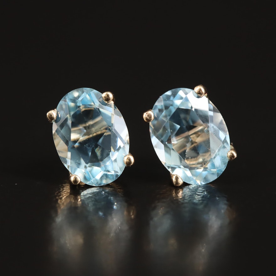 14K Aquamarine Stud Earrings