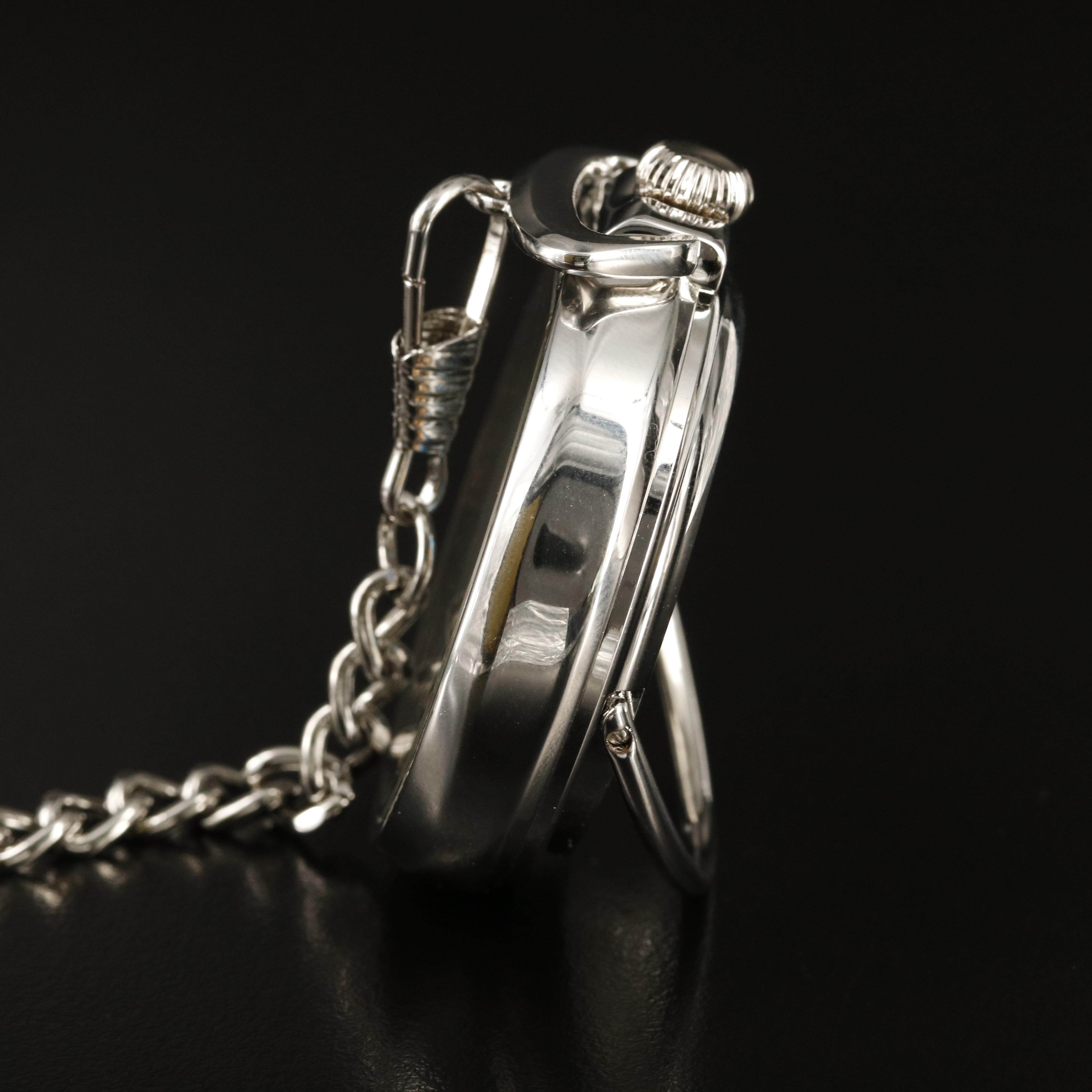 Stuhrling Original Skeletonized Dual Time Pocket Watch