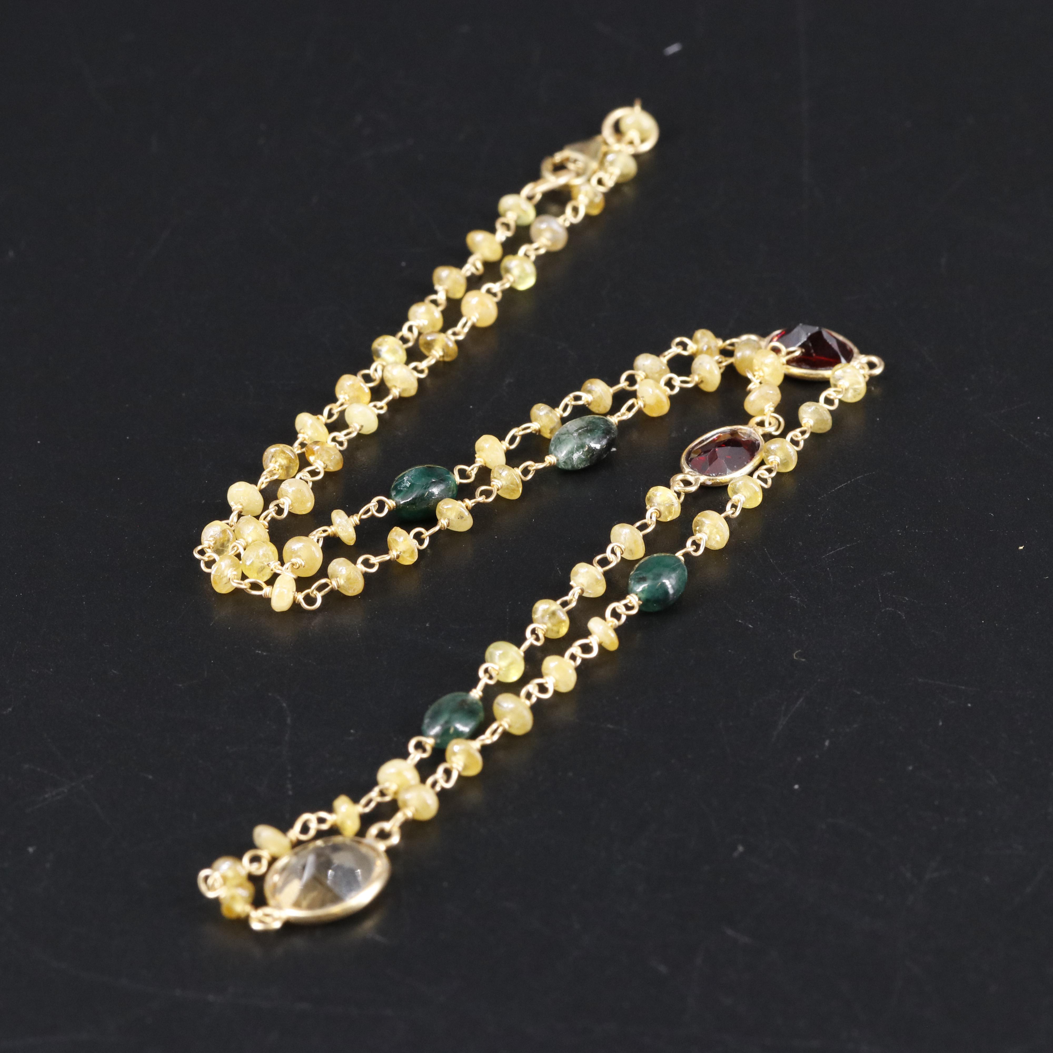 Sterling Silver Multi-Gemstone Necklace