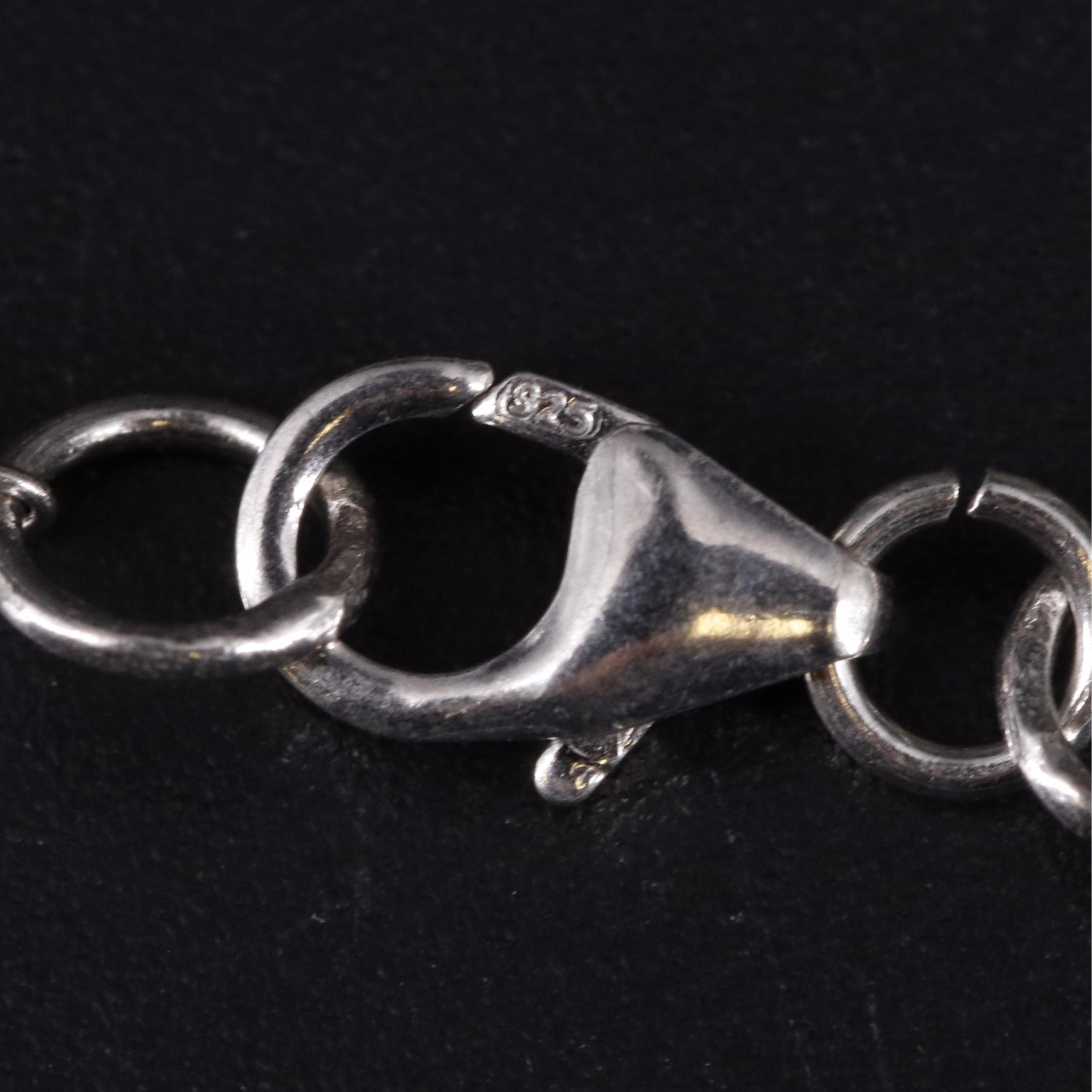 Sterling Silver Necklace Featuring Gemstones