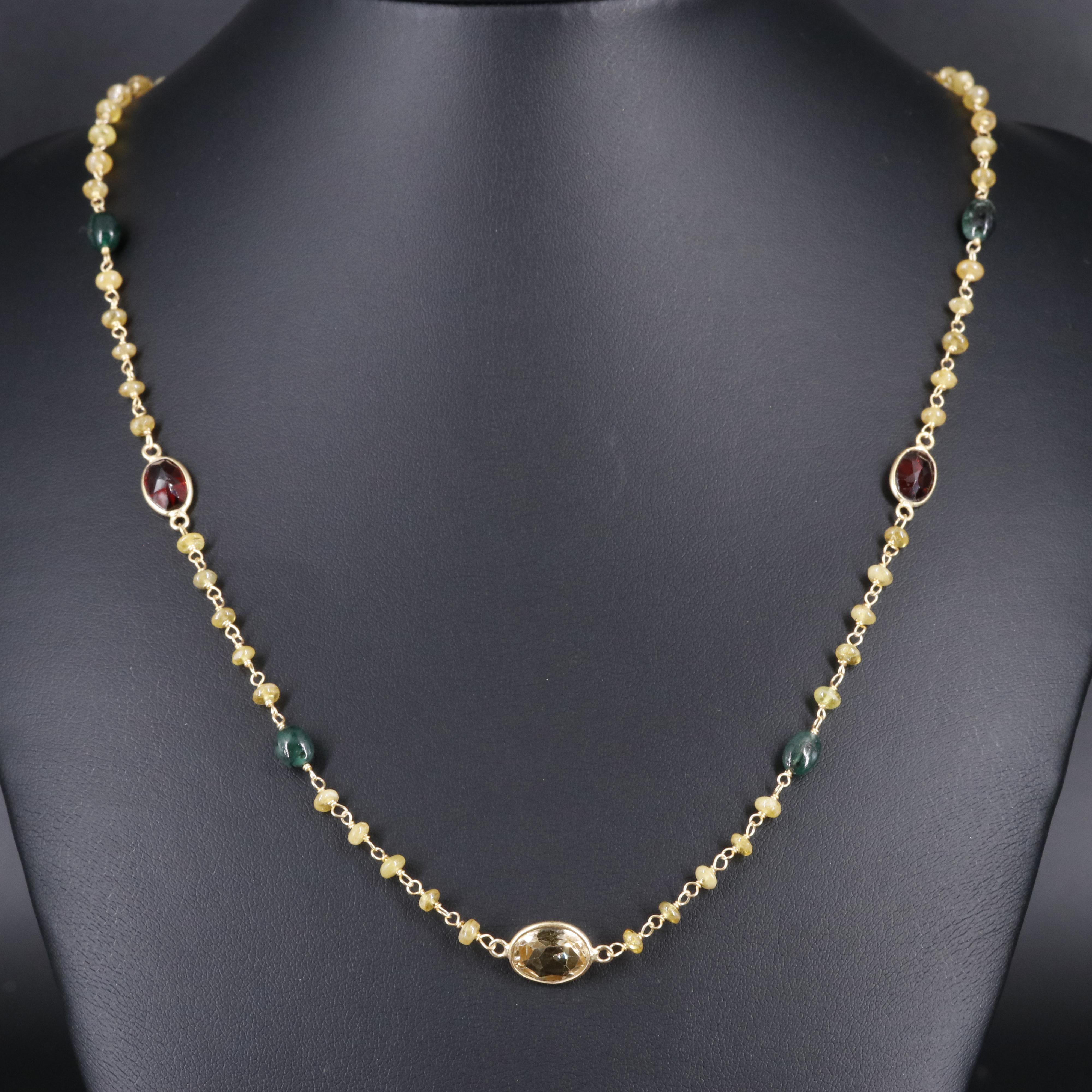 Sterling Silver Multi-Gemstone Necklace