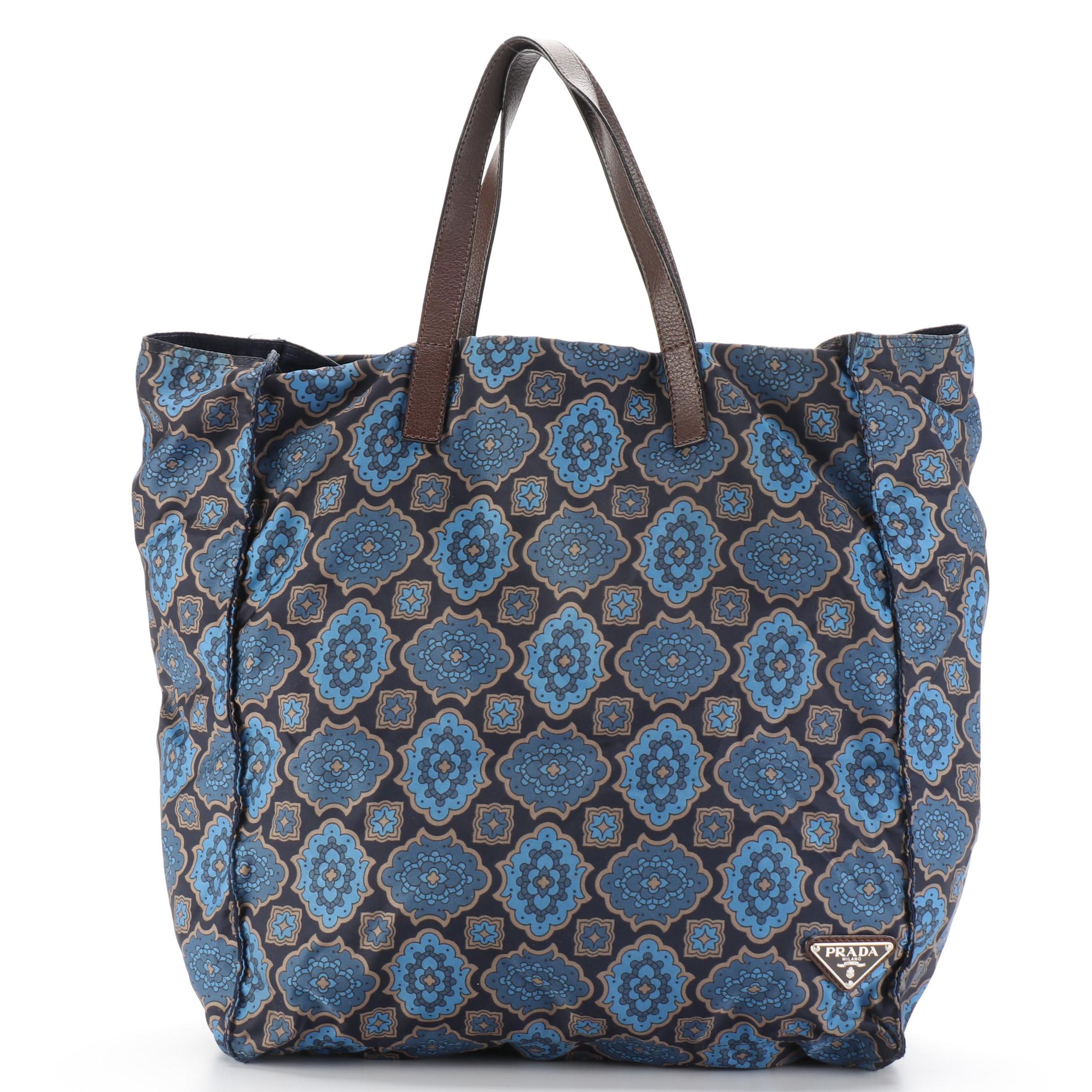 Prada Floral Nylon Tessuto Tote