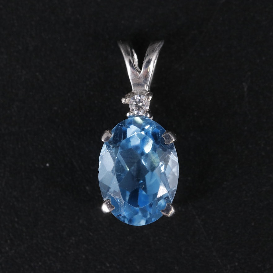 Sterling Silver Topaz Pendant