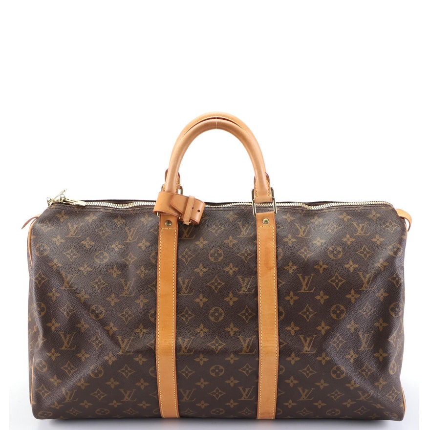 Louis Vuitton Keepall 50 in Monogram Canvas and Vachetta Leather