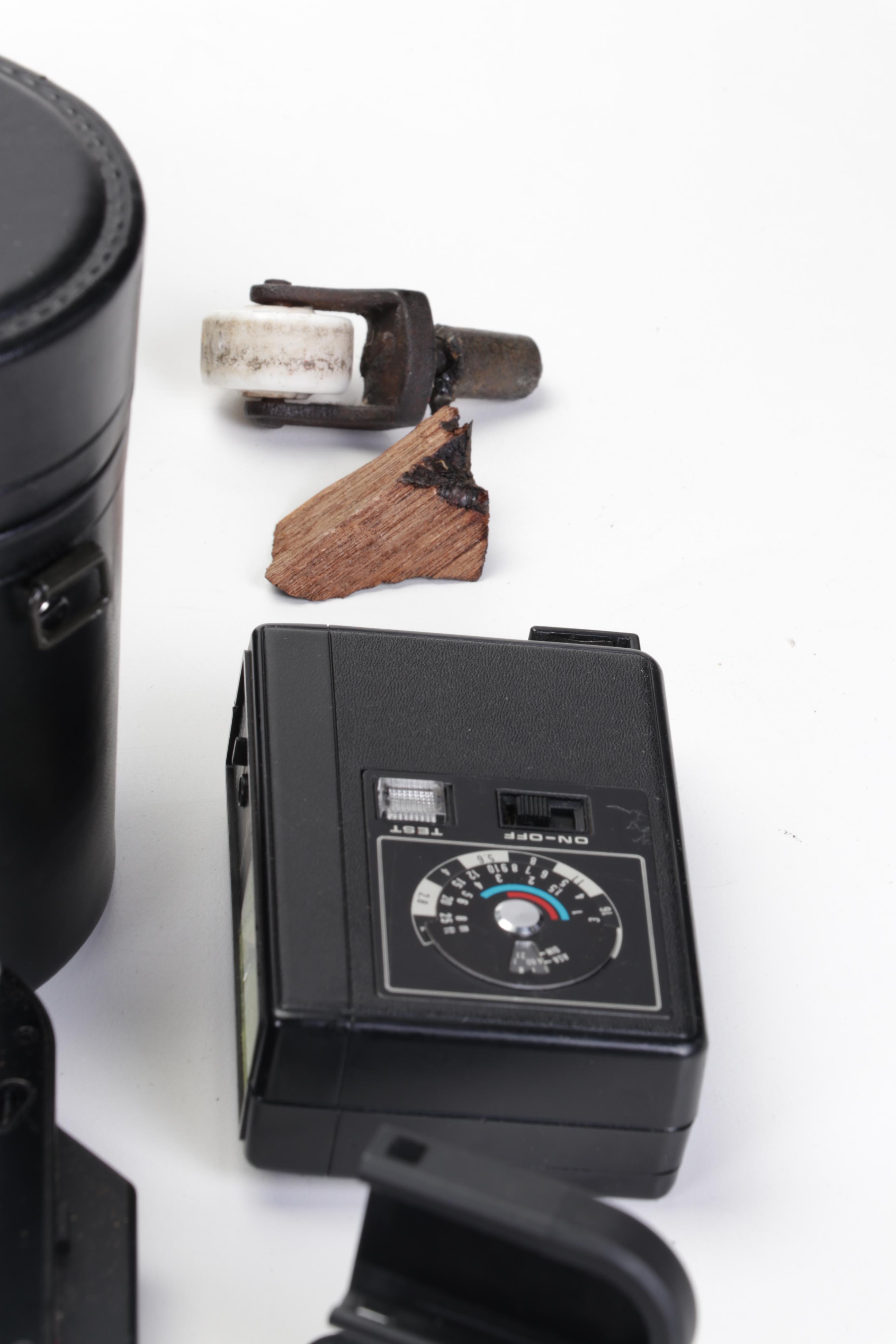 Canon 35mm Film Cameras with Assorted Lenses and Equiptment