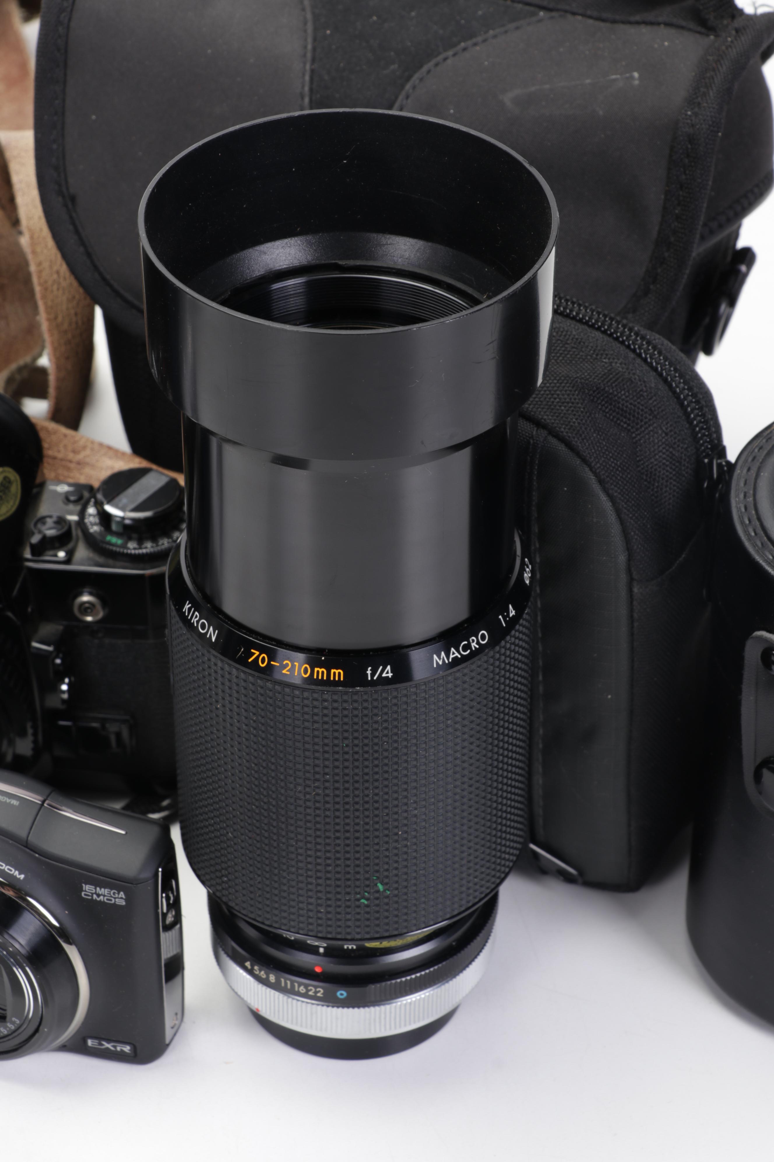 Canon 35mm Film Cameras with Assorted Lenses and Equiptment