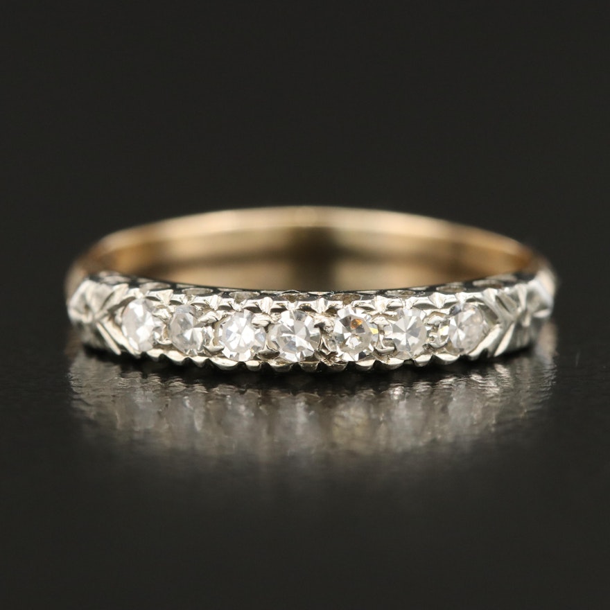 14K 0.20 CTW Diamond Ring with 18K Accents