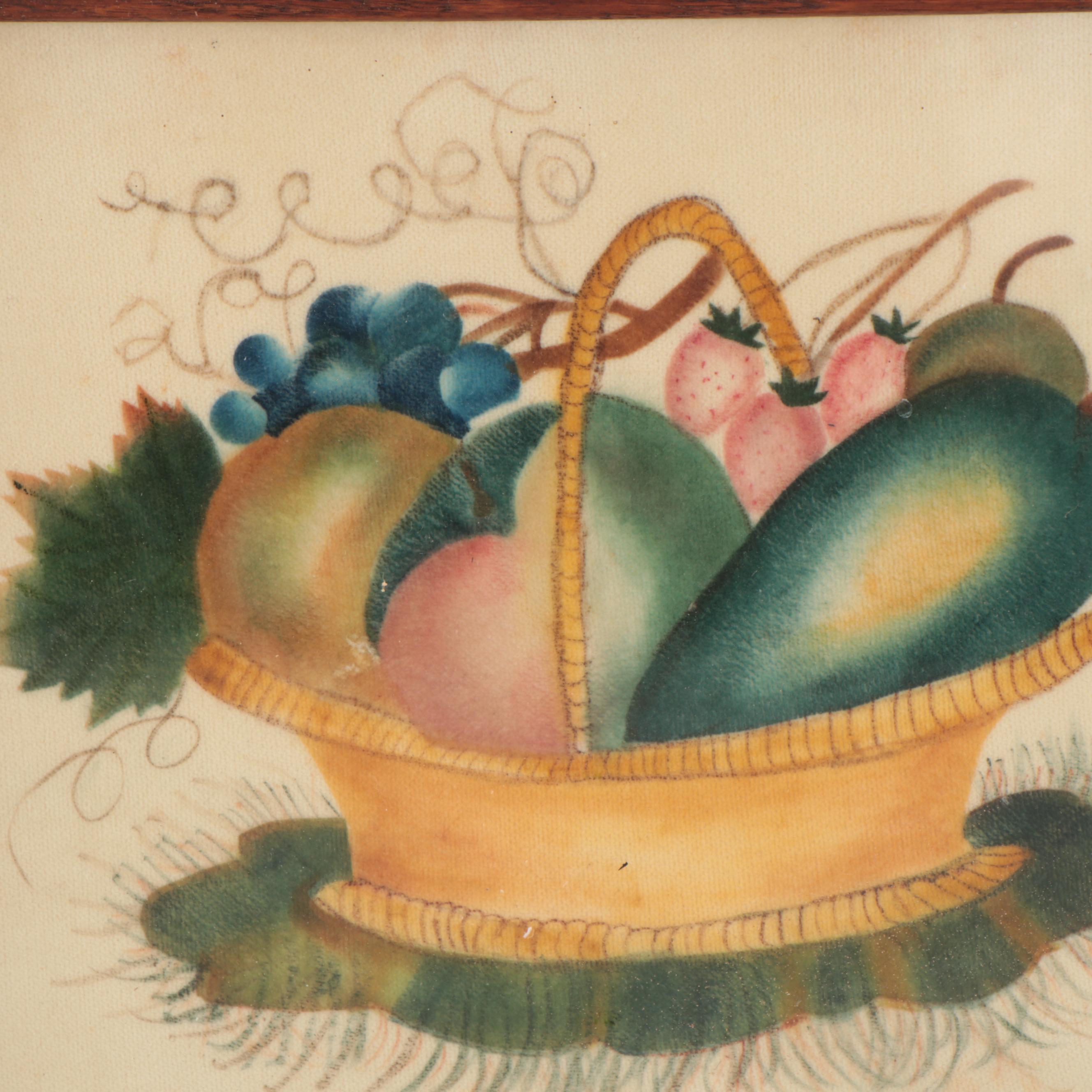 M. K. Bemis Folk Art Drawings With Stenciling