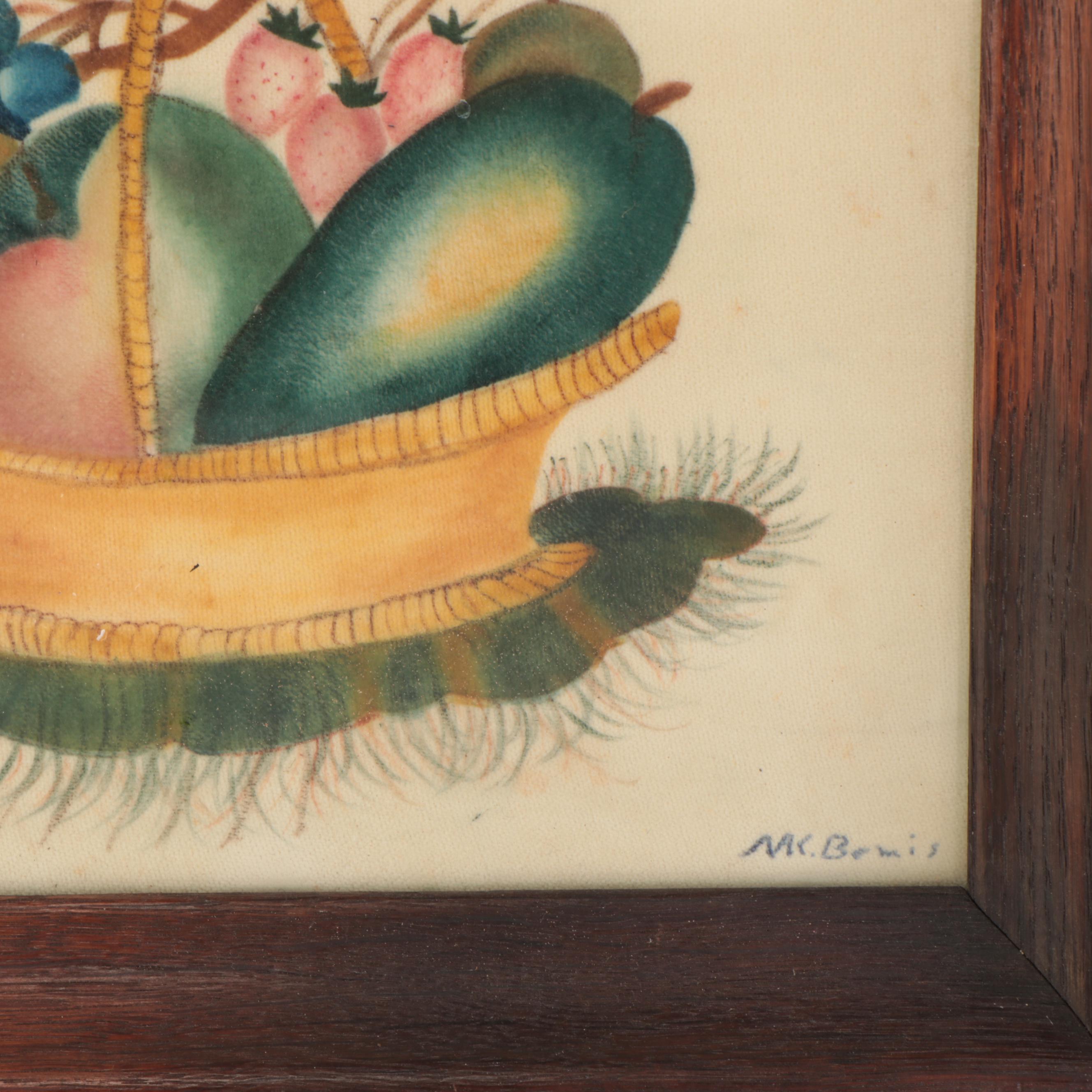 M. K. Bemis Folk Art Drawings With Stenciling