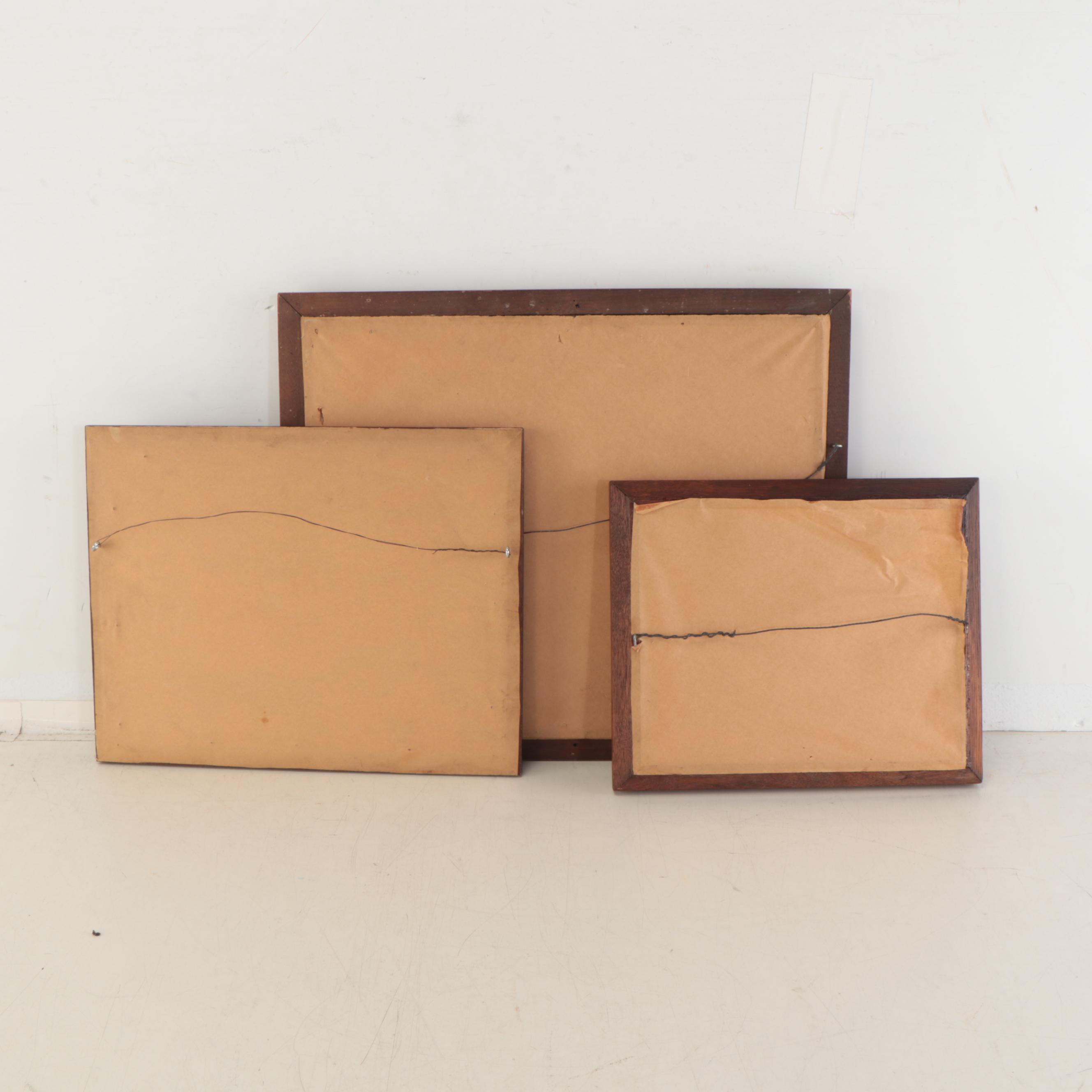 M. K. Bemis Folk Art Drawings With Stenciling