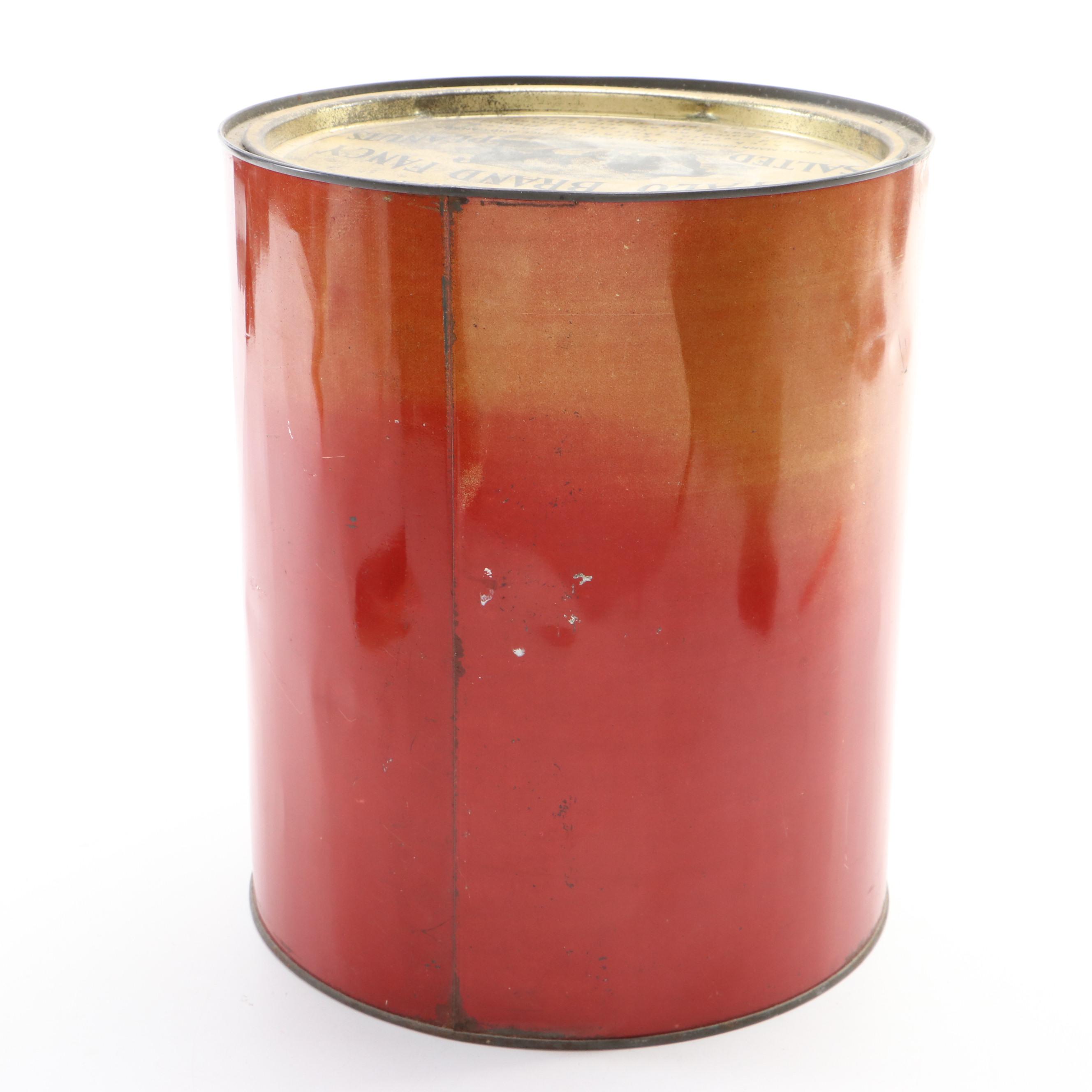 Buffalo Brand Fancy Salted Peanuts Tin, Early 20th Century