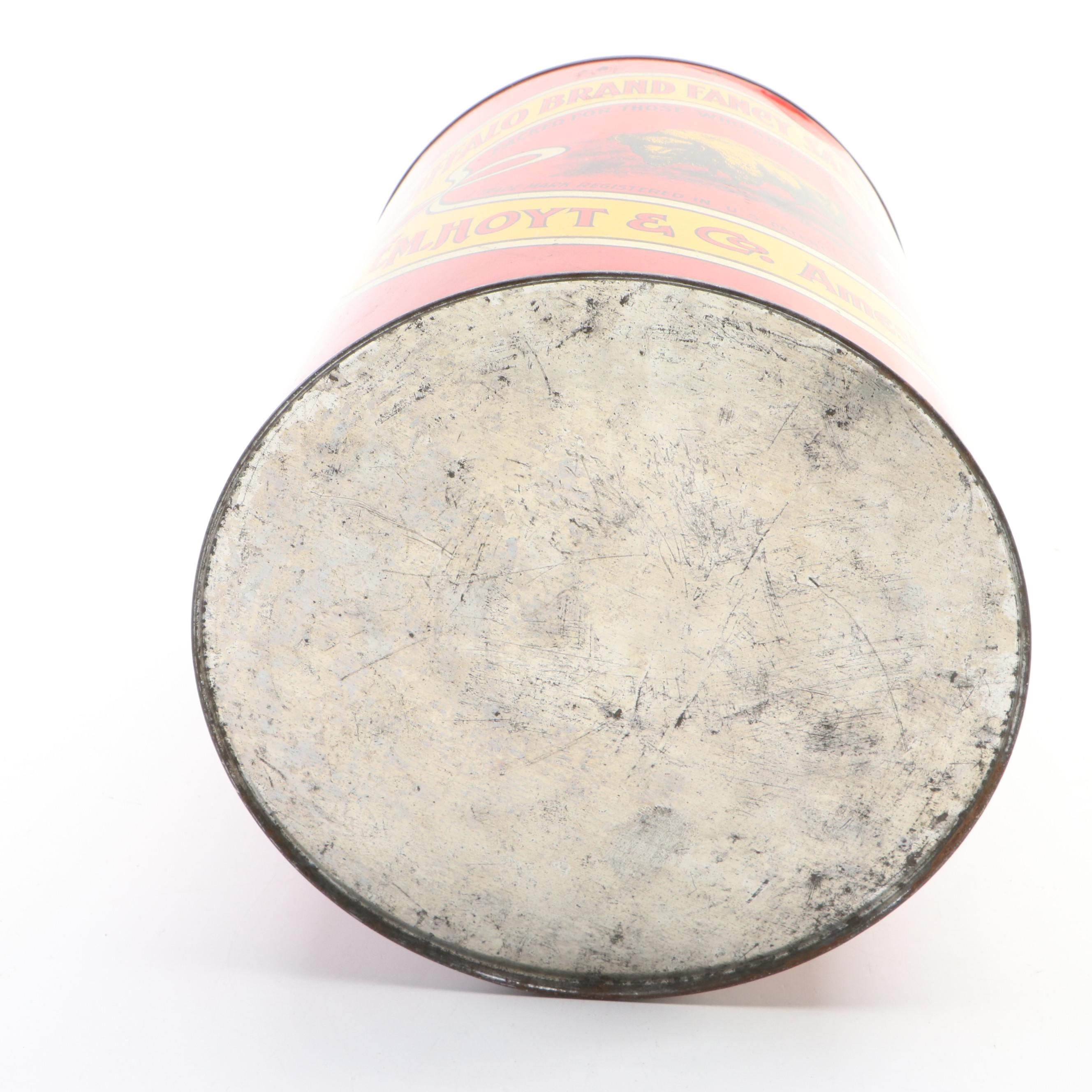 Buffalo Brand Fancy Salted Peanuts Tin, Early 20th Century