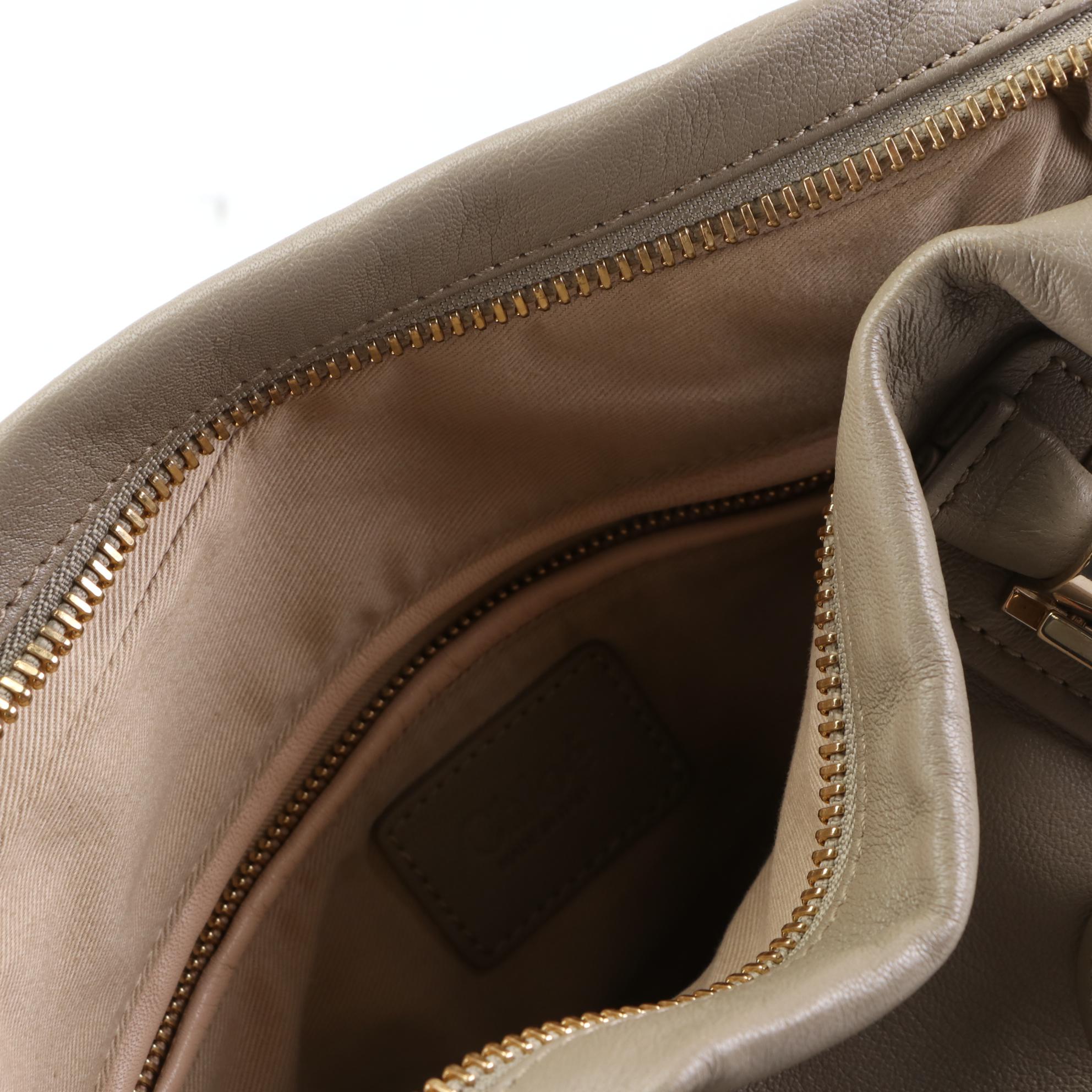 Chloé Paraty Shoulder Bag in Taupe Leather