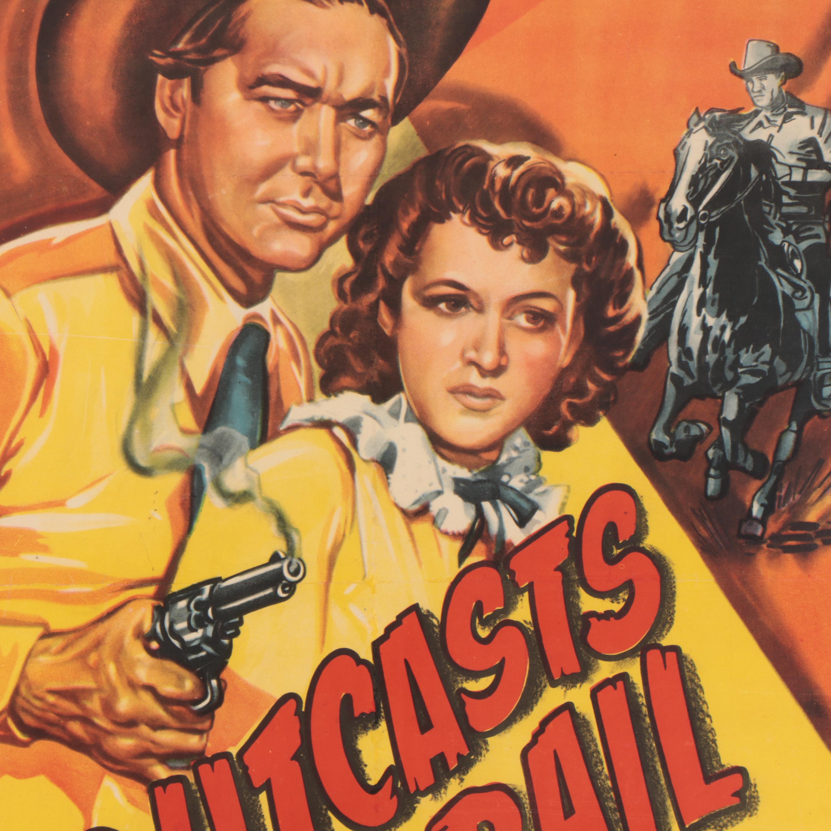 "Outcasts of the Trail" Theatrical One Sheet Poster, 1949