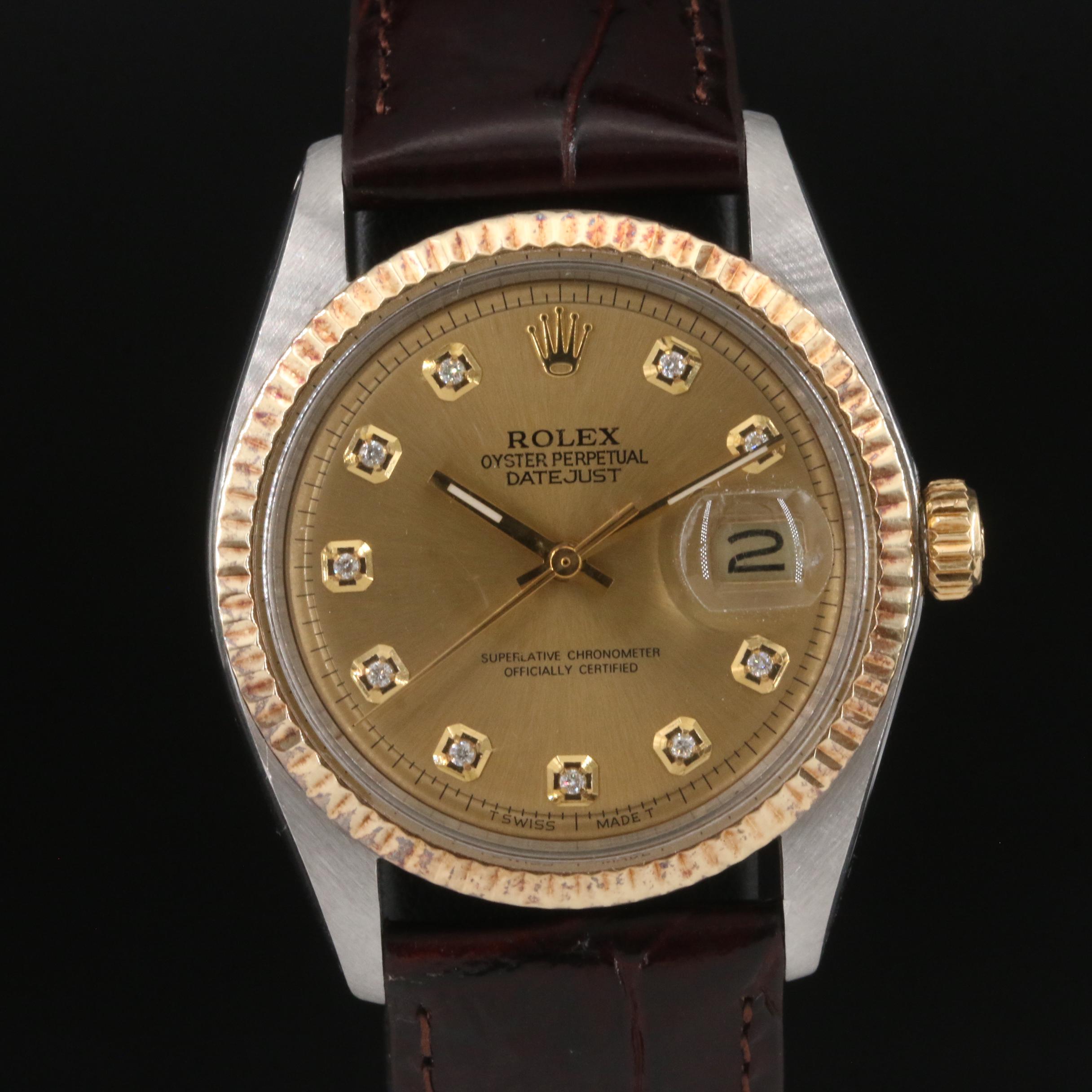 1973 Rolex Datejust Diamond Dial Watch