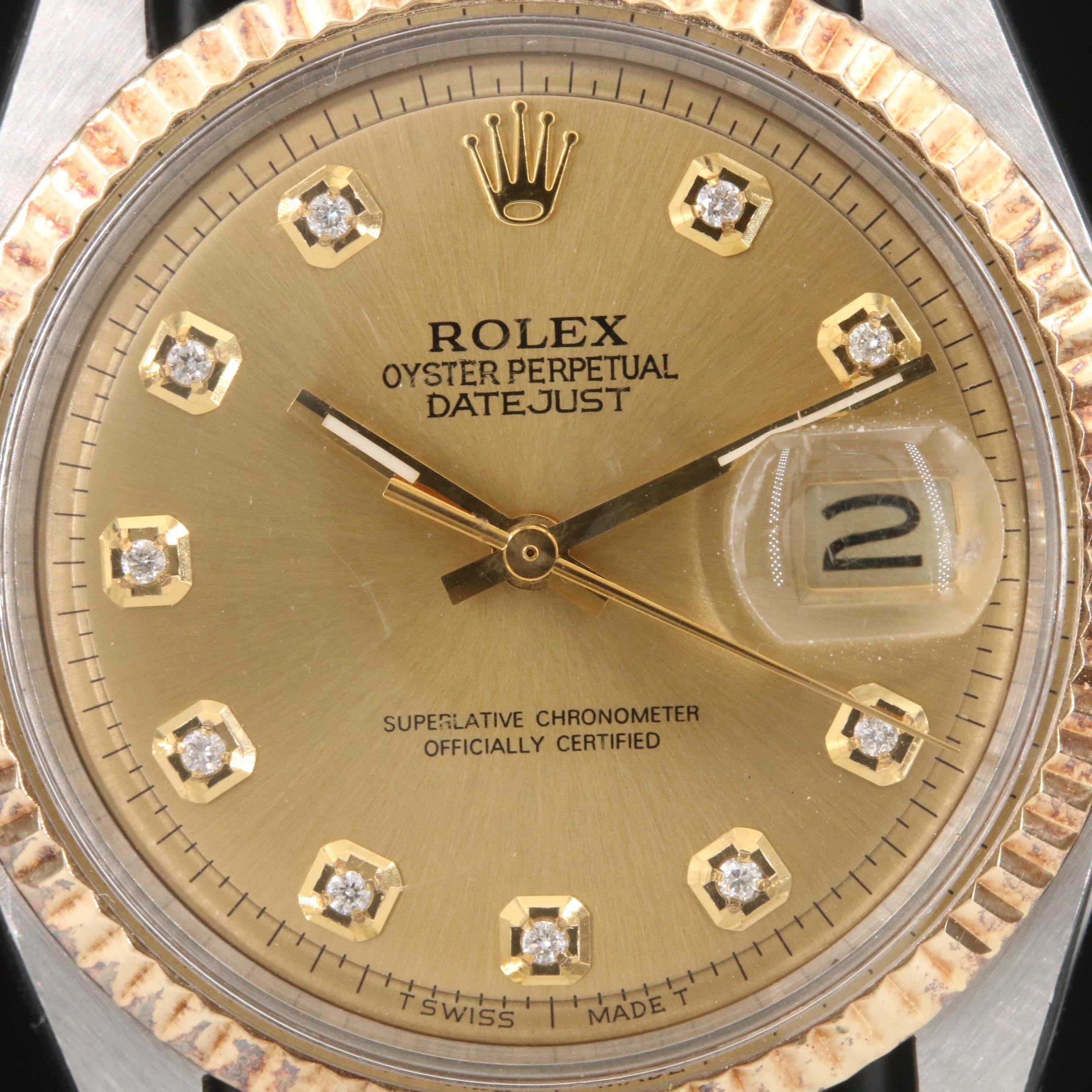 1973 Rolex Datejust Diamond Dial Watch