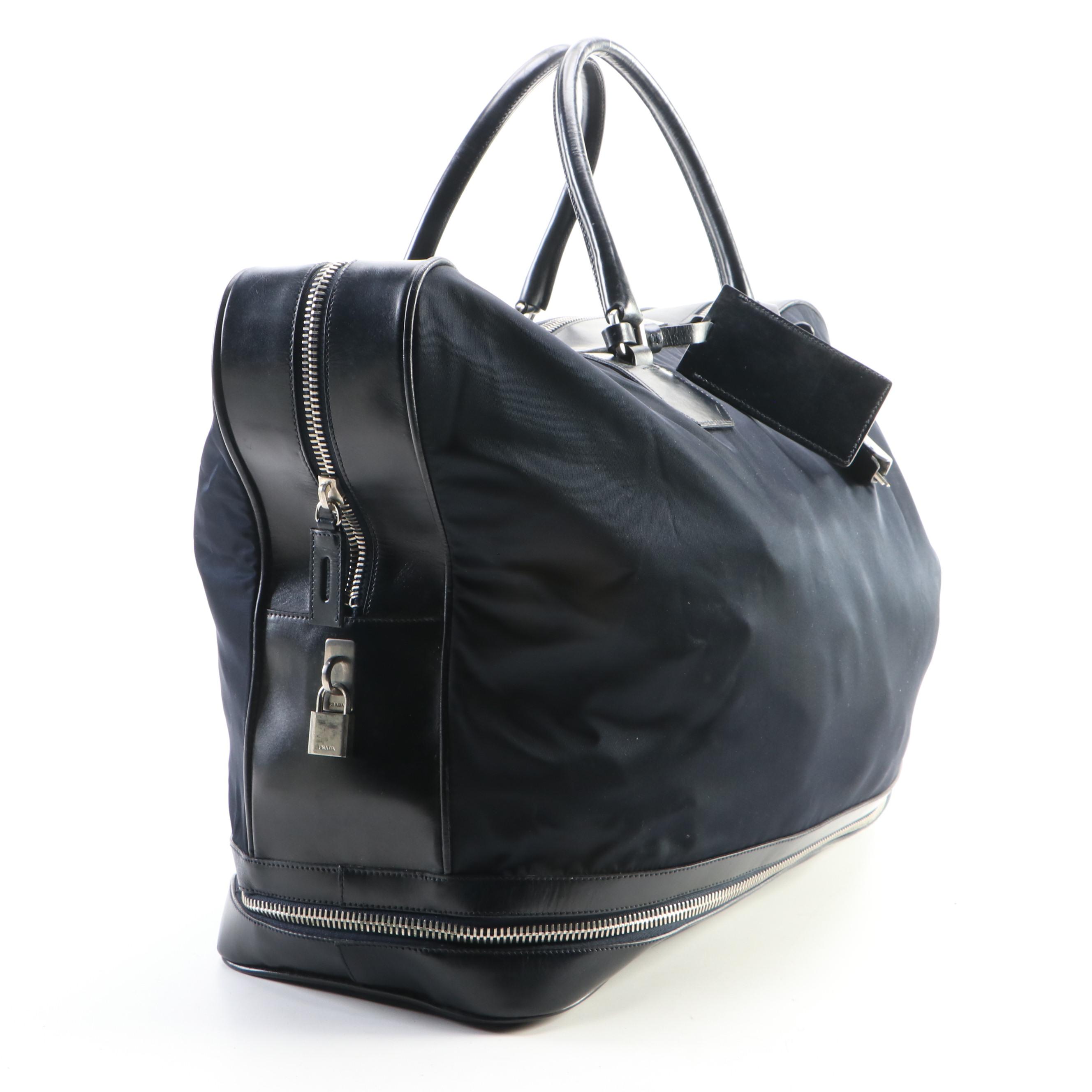 Prada Travel Bag in Nylon Twill and Leather