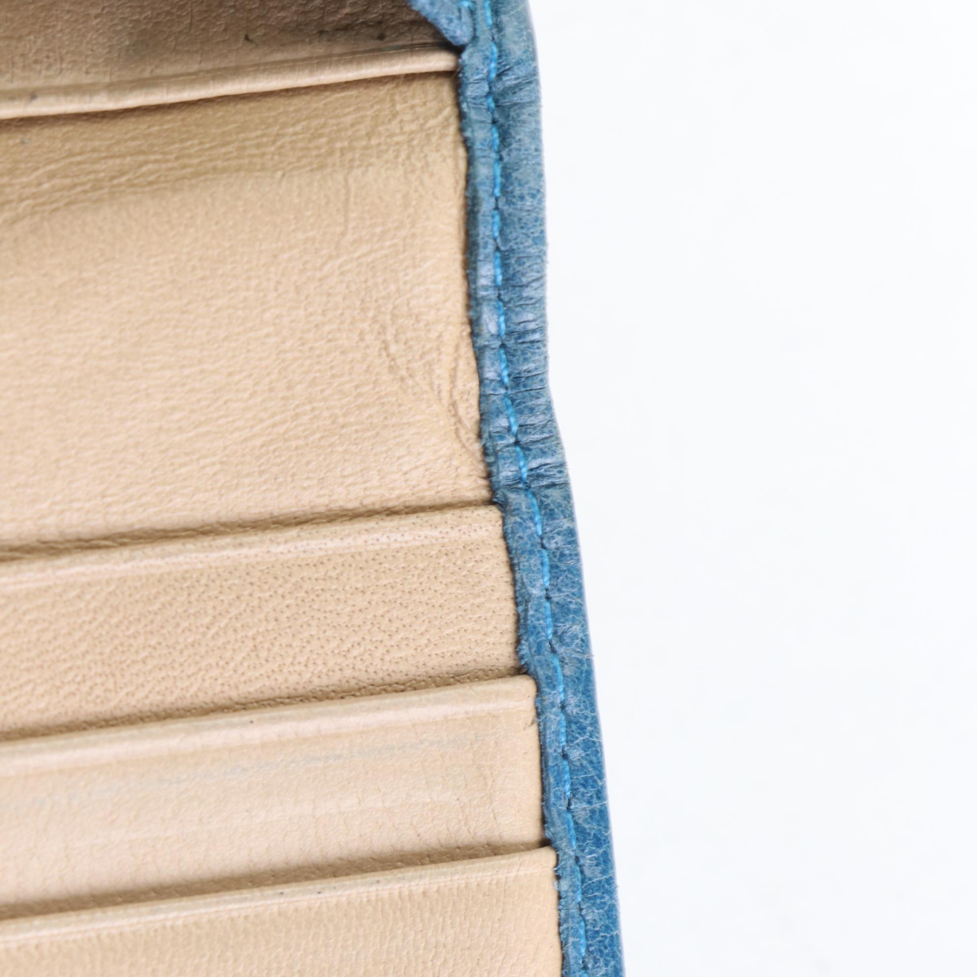 Prada Continental Wallet in Blue Leather