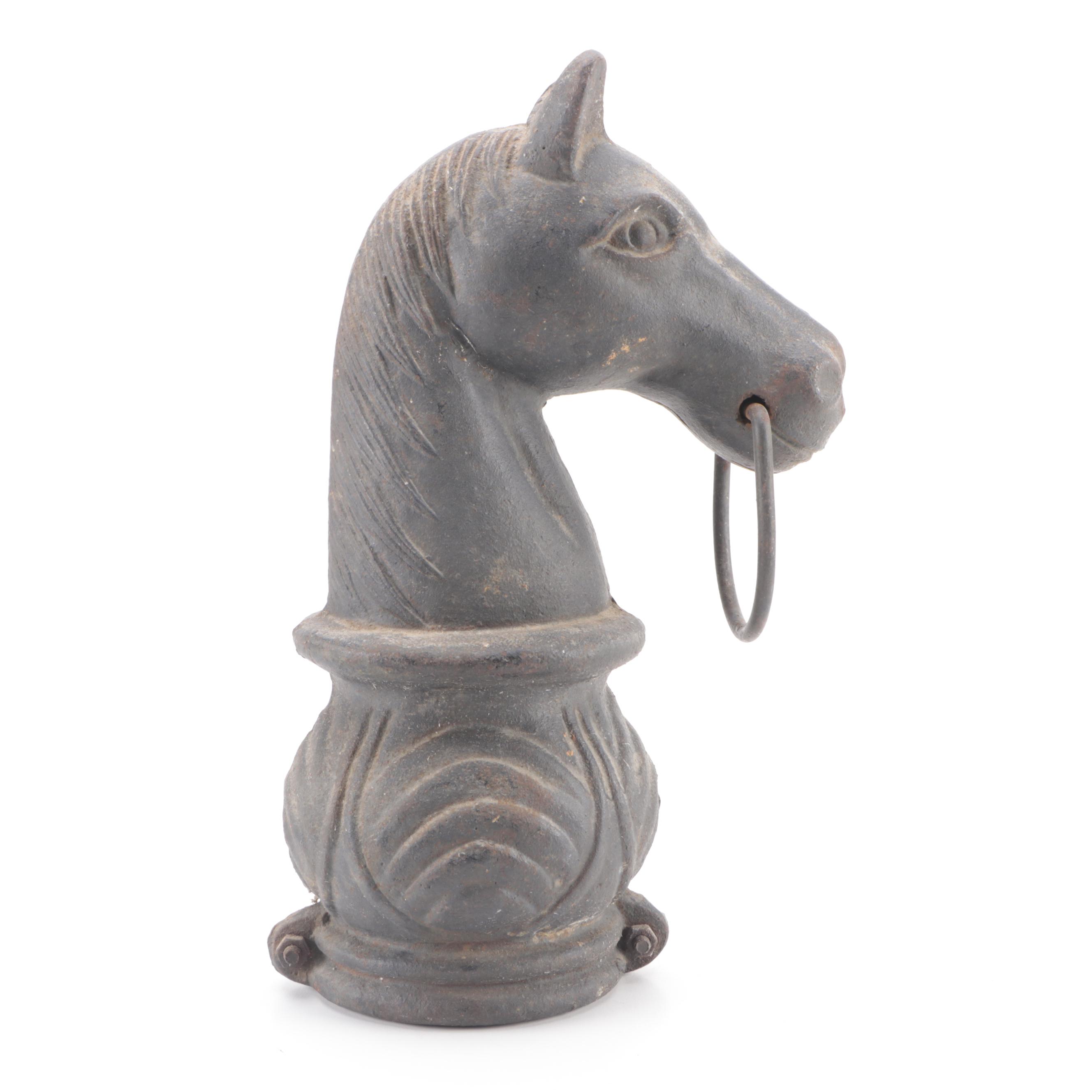 Cast Iron Horse Head Hitching Post