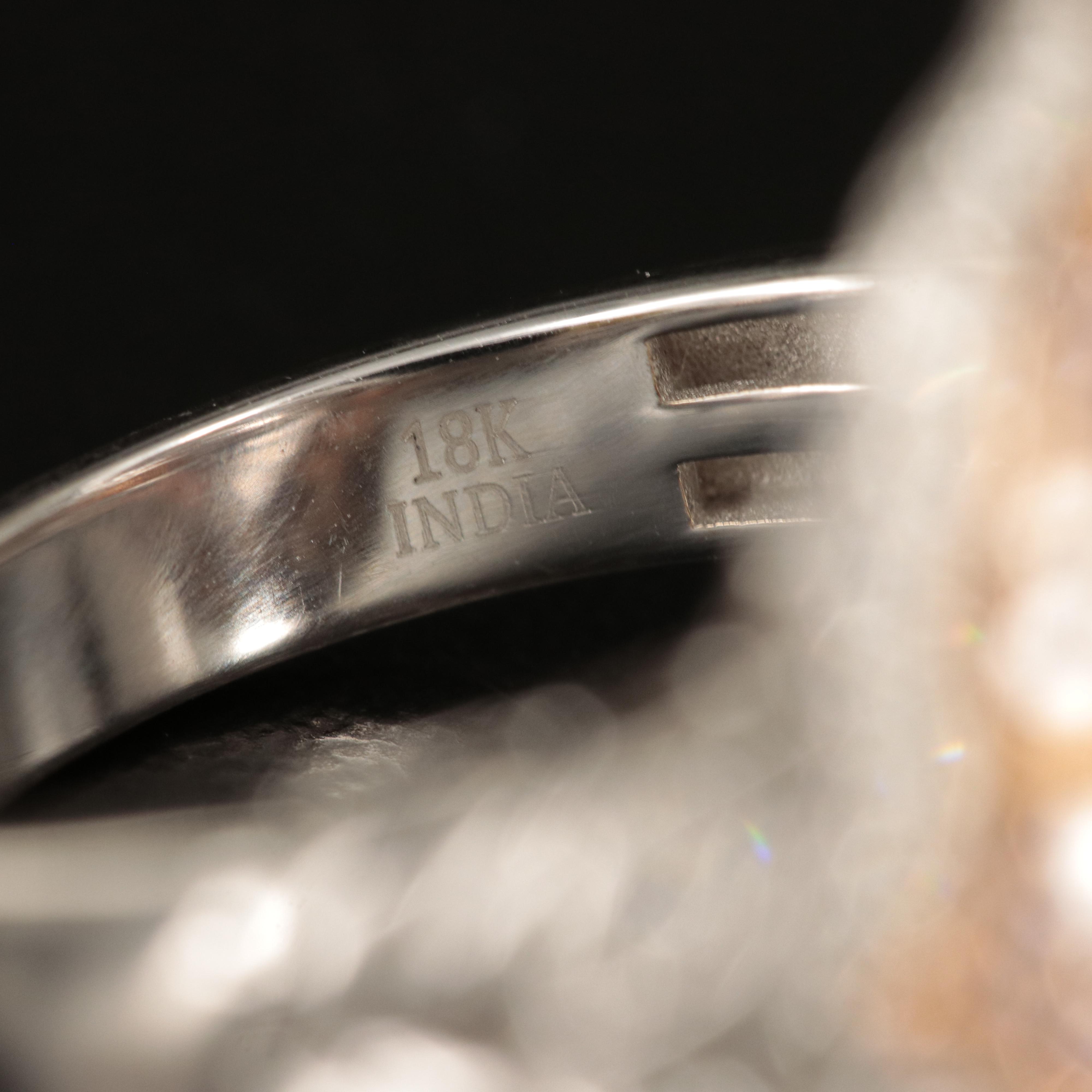 Chromia Jewelry 18K 6.44 CT Morganite and Diamond Ring with Rose Gold Accent