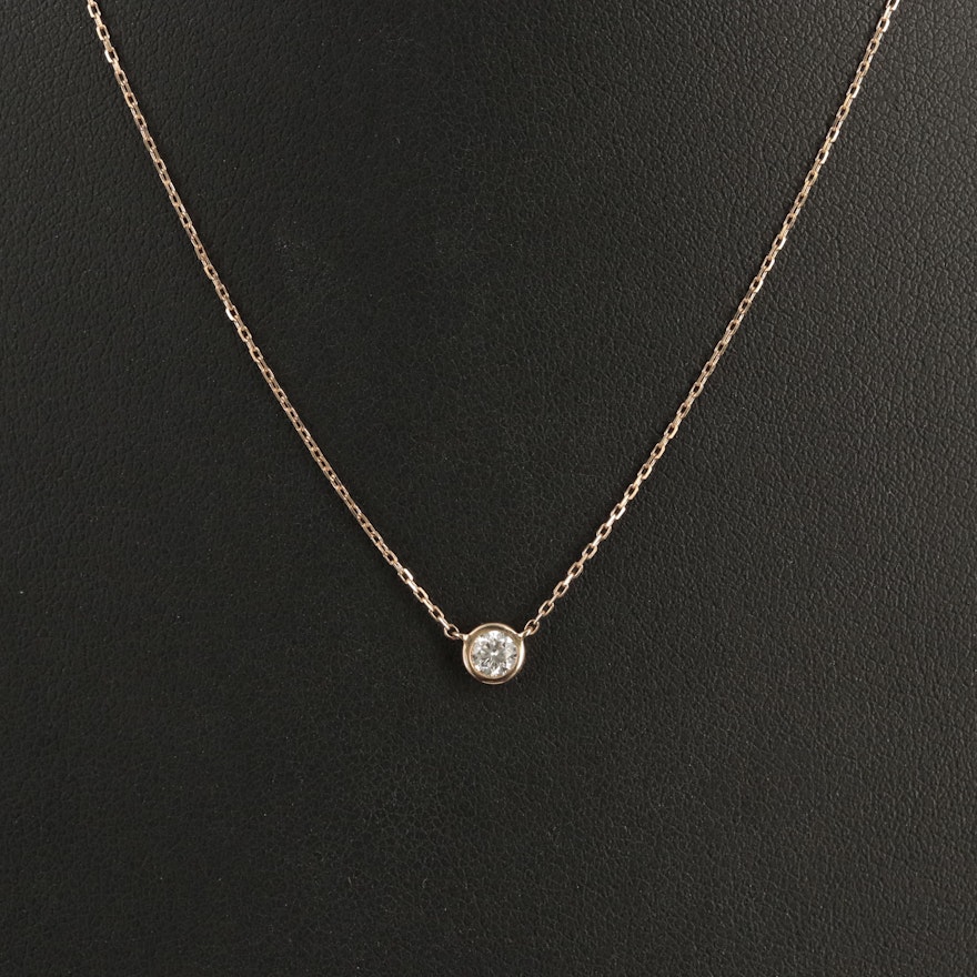 Kendra Scott "Audrey" 14K 0.17 CT Diamond Solitaire Necklace