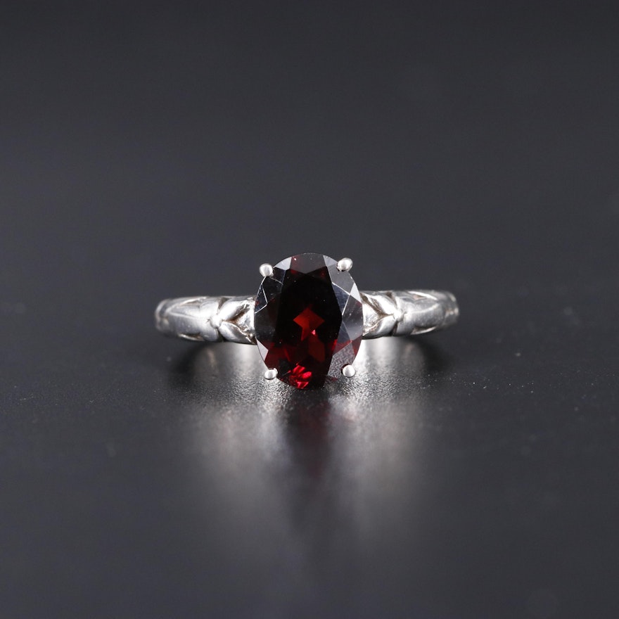 Sterling Silver Garnet Ring