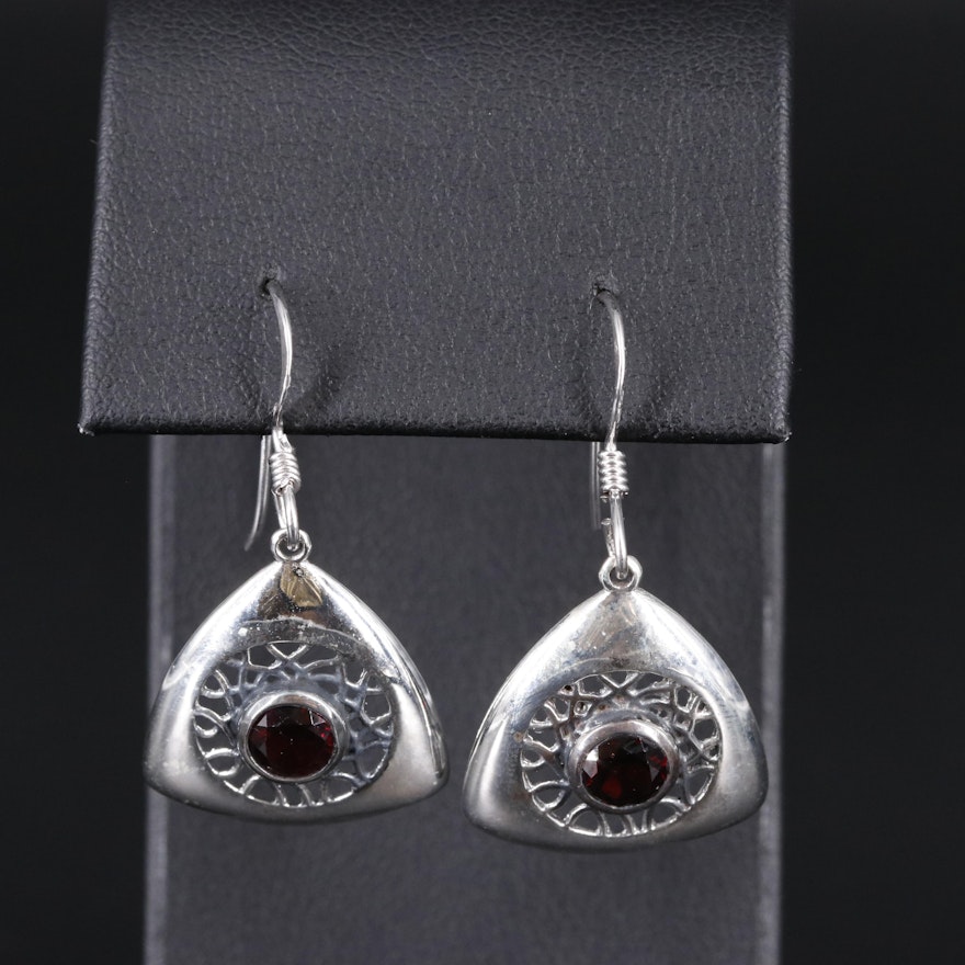 Sterling Silver Garnet Earrings