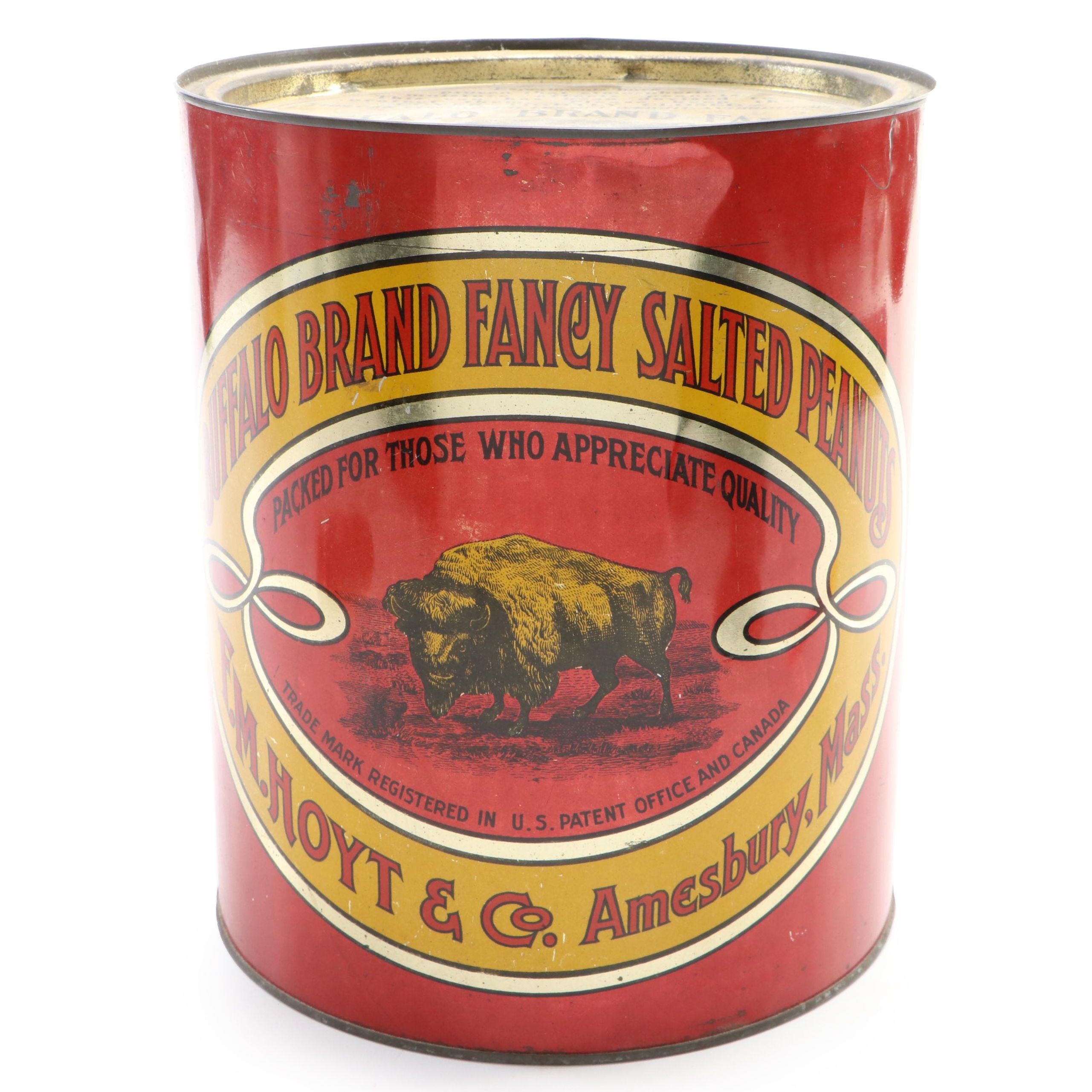 Buffalo Brand Fancy Salted Peanuts Tin, Early 20th Century