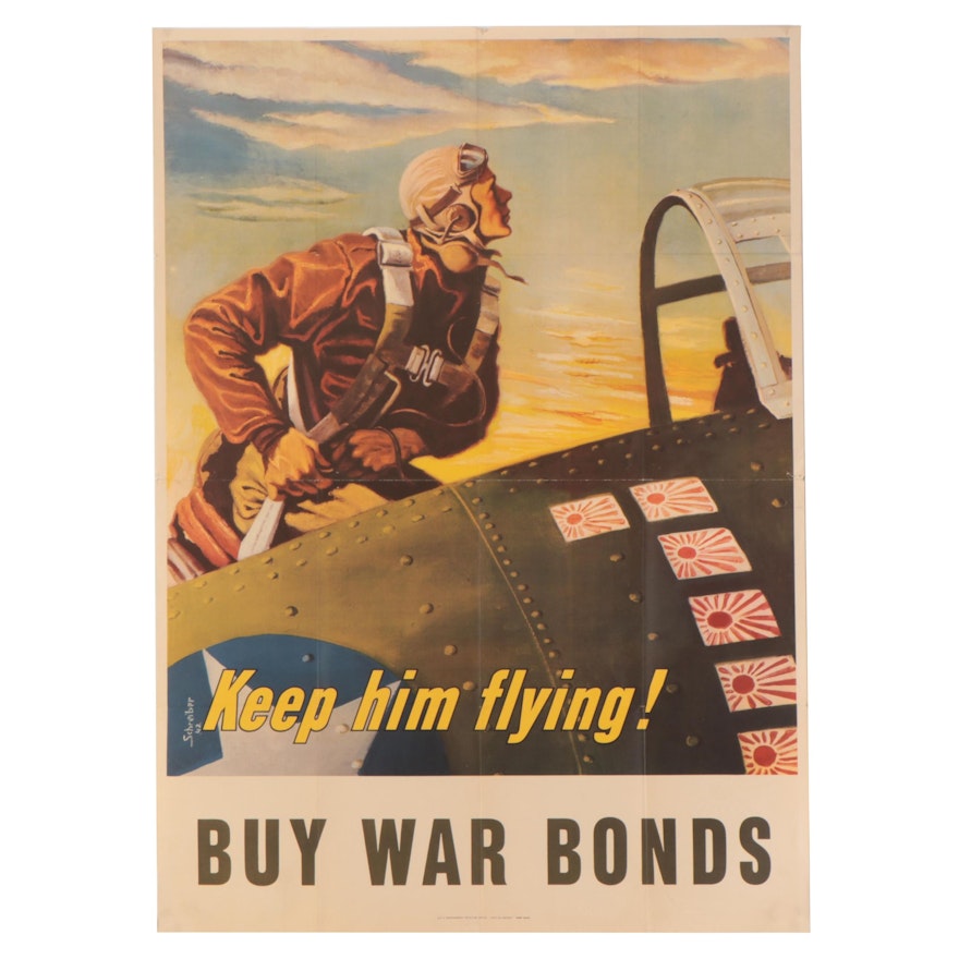 U.S. Government Advertisement Poster for War Bonds, Circa 1942