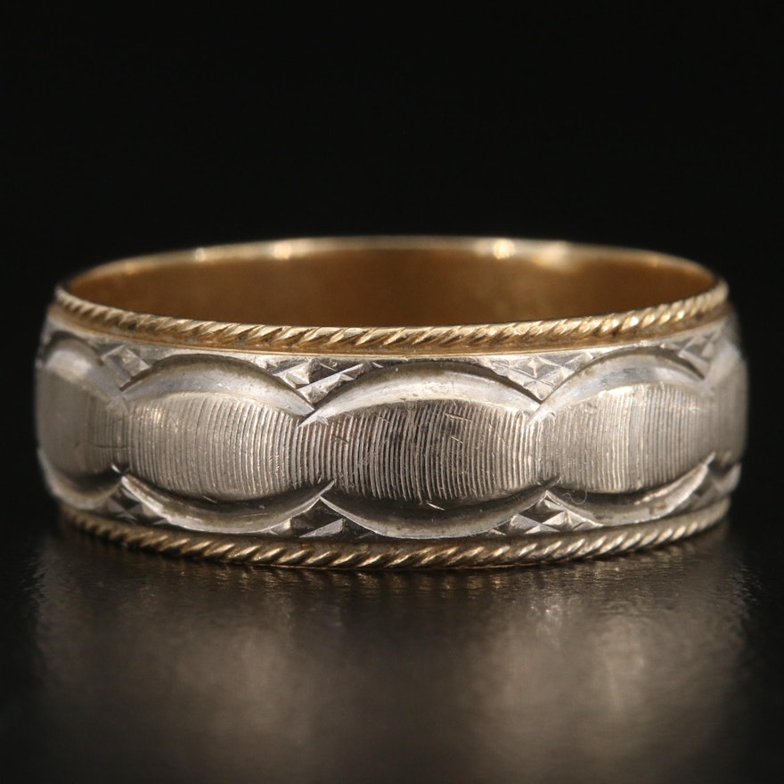 14K Band with Rope Edging