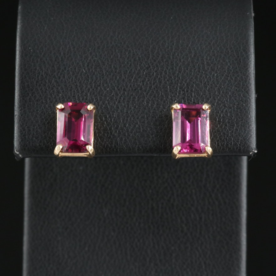 14K Garnet Stud Earrings