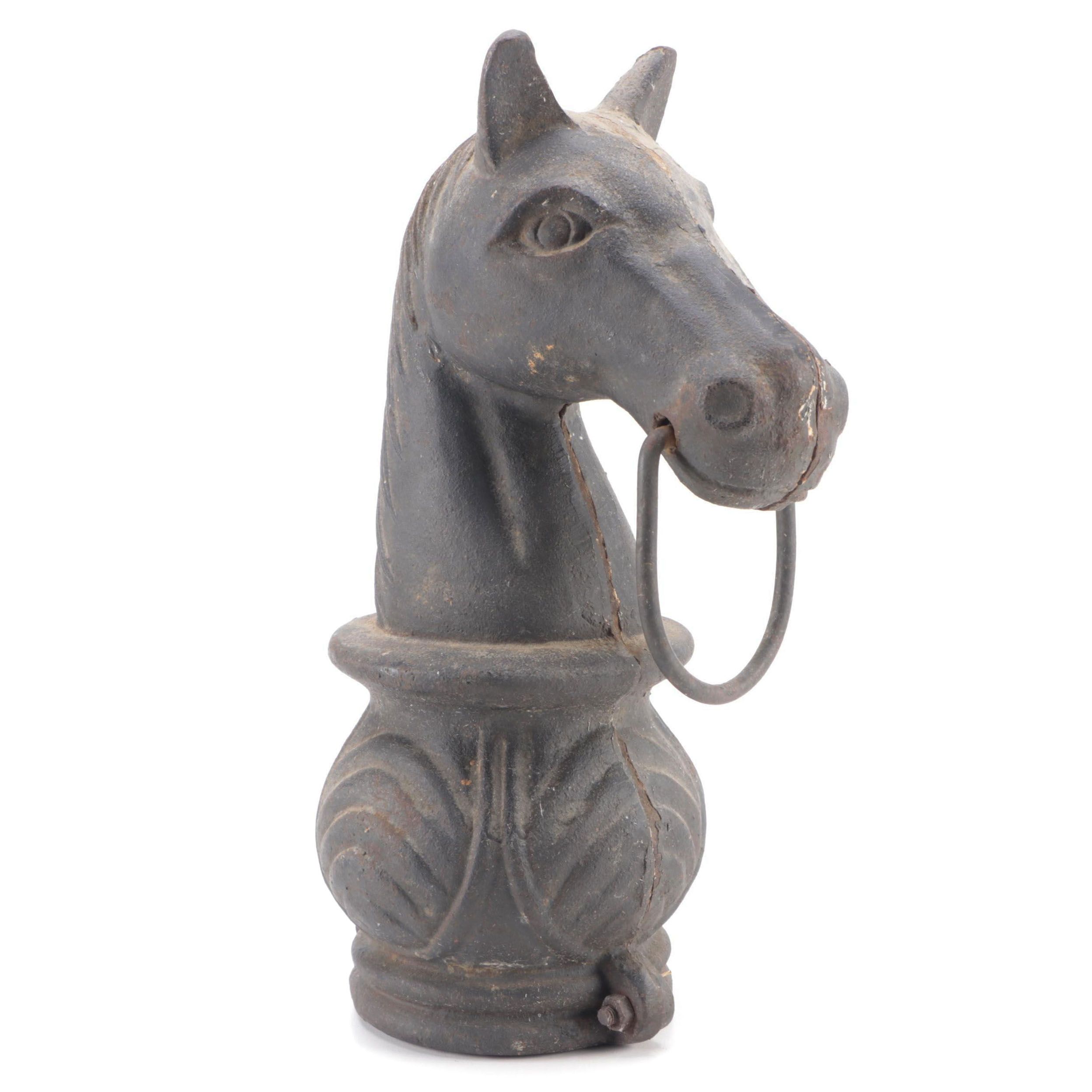 Cast Iron Horse Head Hitching Post