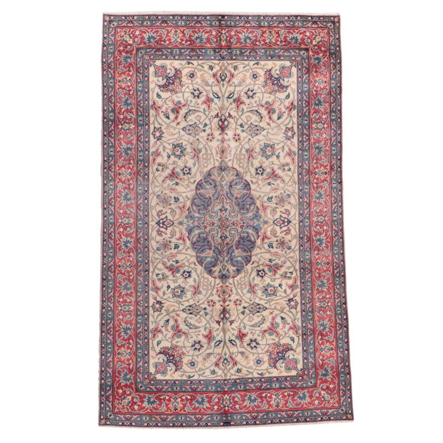 6' x 10'3 Hand-Knotted Persian Kashan Area Rug