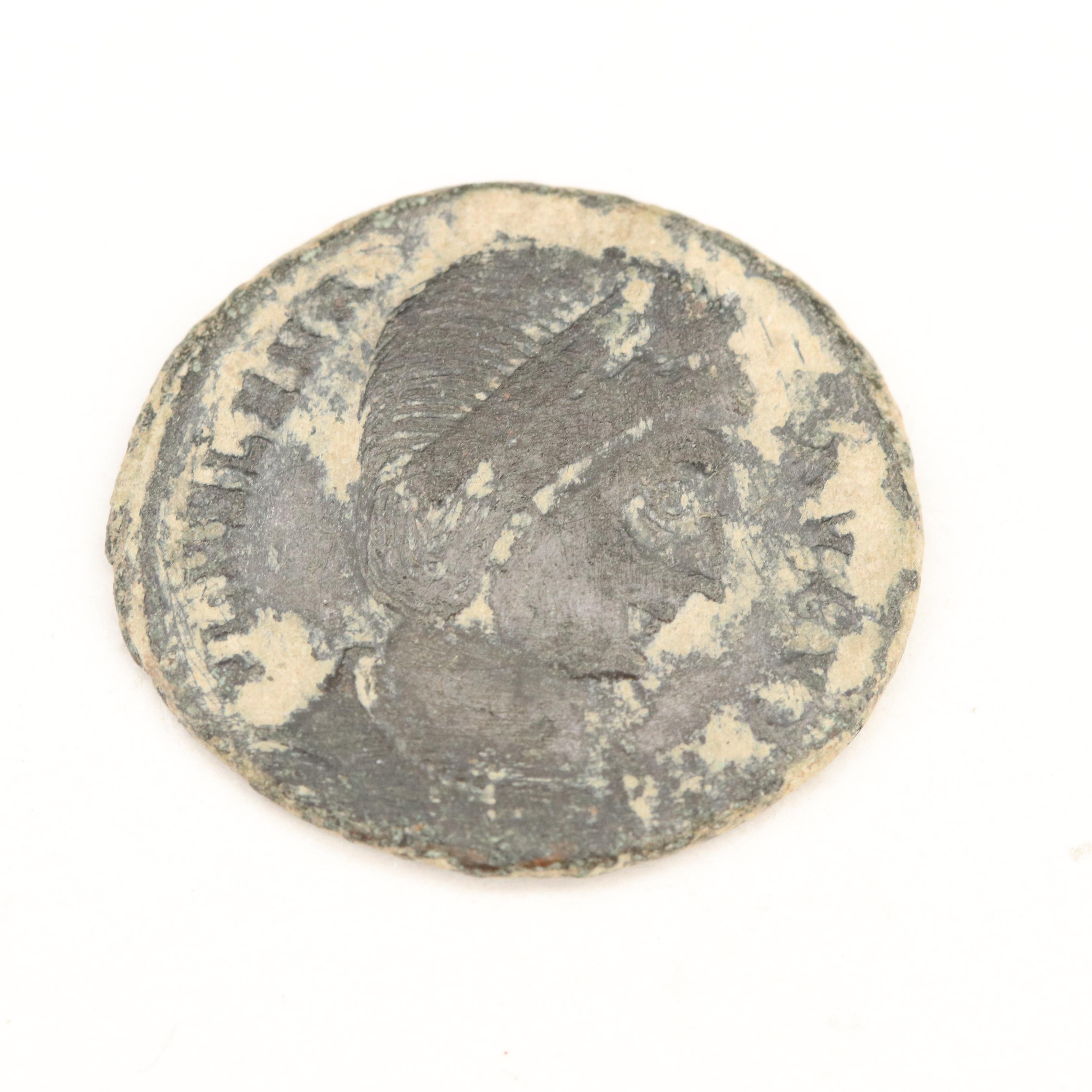 Ancient Roman Imperial AE3 Coin of Helena, ca. 324 AD